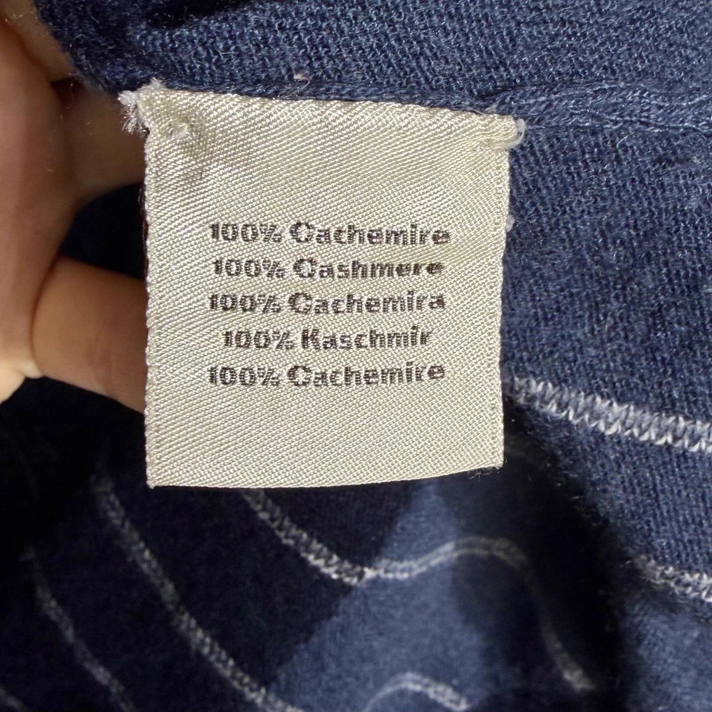 Hermes Hermès 99 New Cashmere Sweater M Blue Gray Striped Size US M / EU 48-50 / 2 - 4 Thumbnail