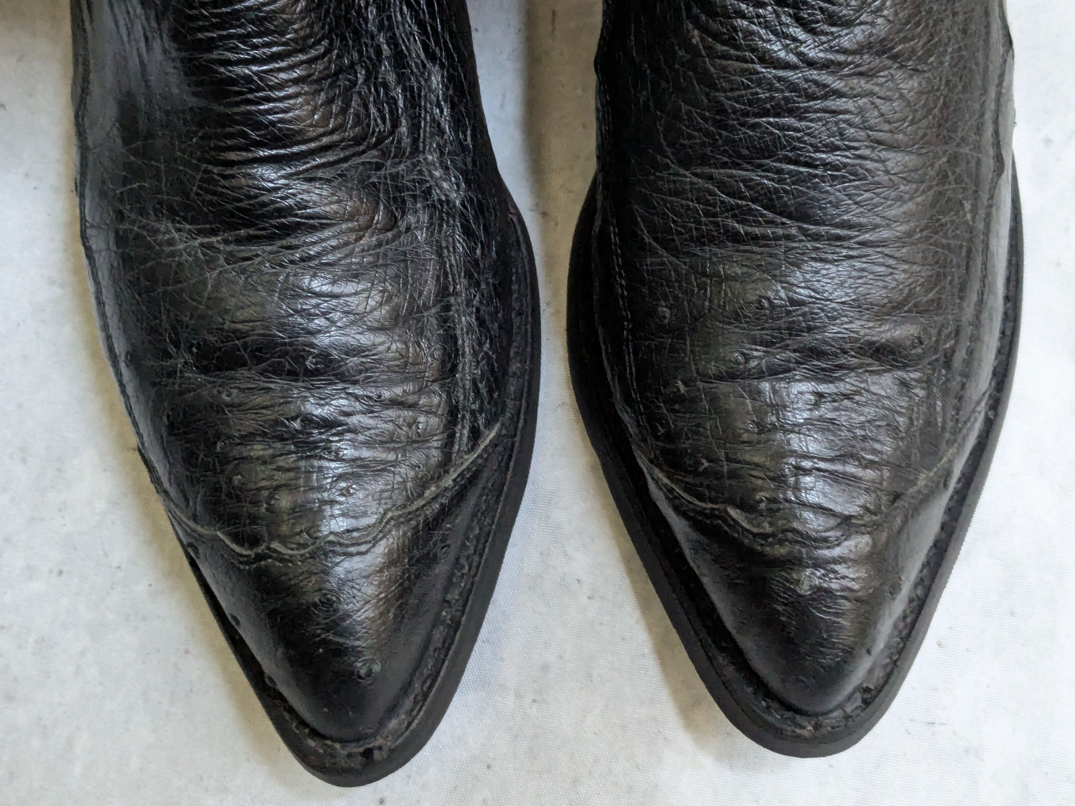 Tony Lama Tony Lama Cowboy Boots Ostrich Leather Black 9.5 D USA Size US 9.5 / EU 42-43 - 5 Thumbnail