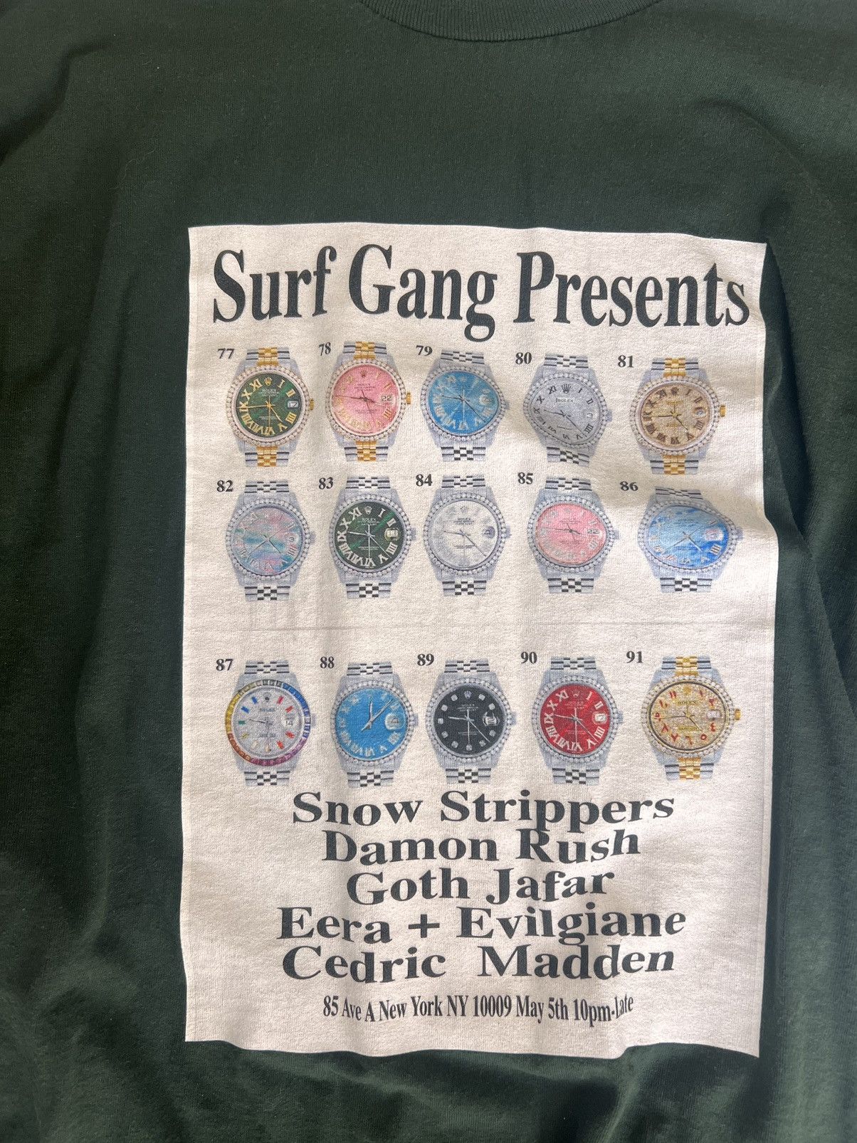 image of Tour Tee Snow Strippers Nyc Watch Longsleeve in Green, Men's (Size Large)