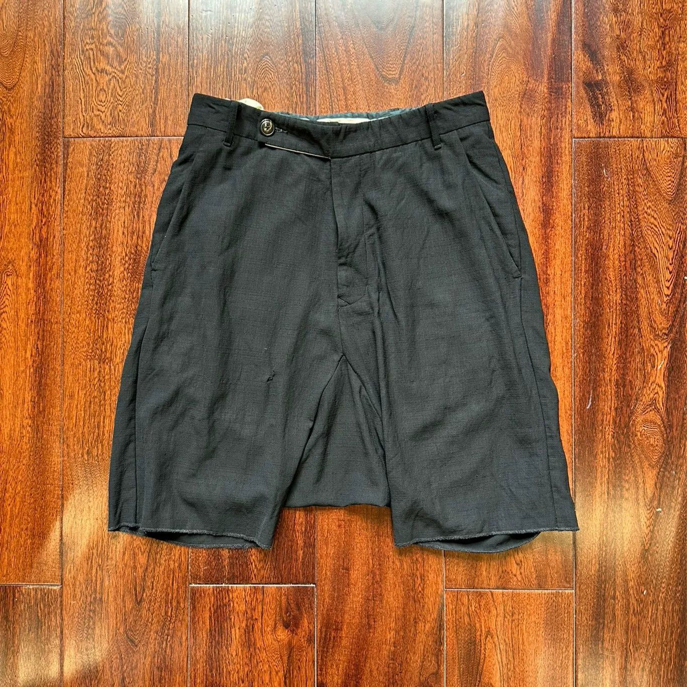 Vintage Vintage Rick Owens Linen Drop-Crotch Shorts Size US 31 - 1 Thumbnail
