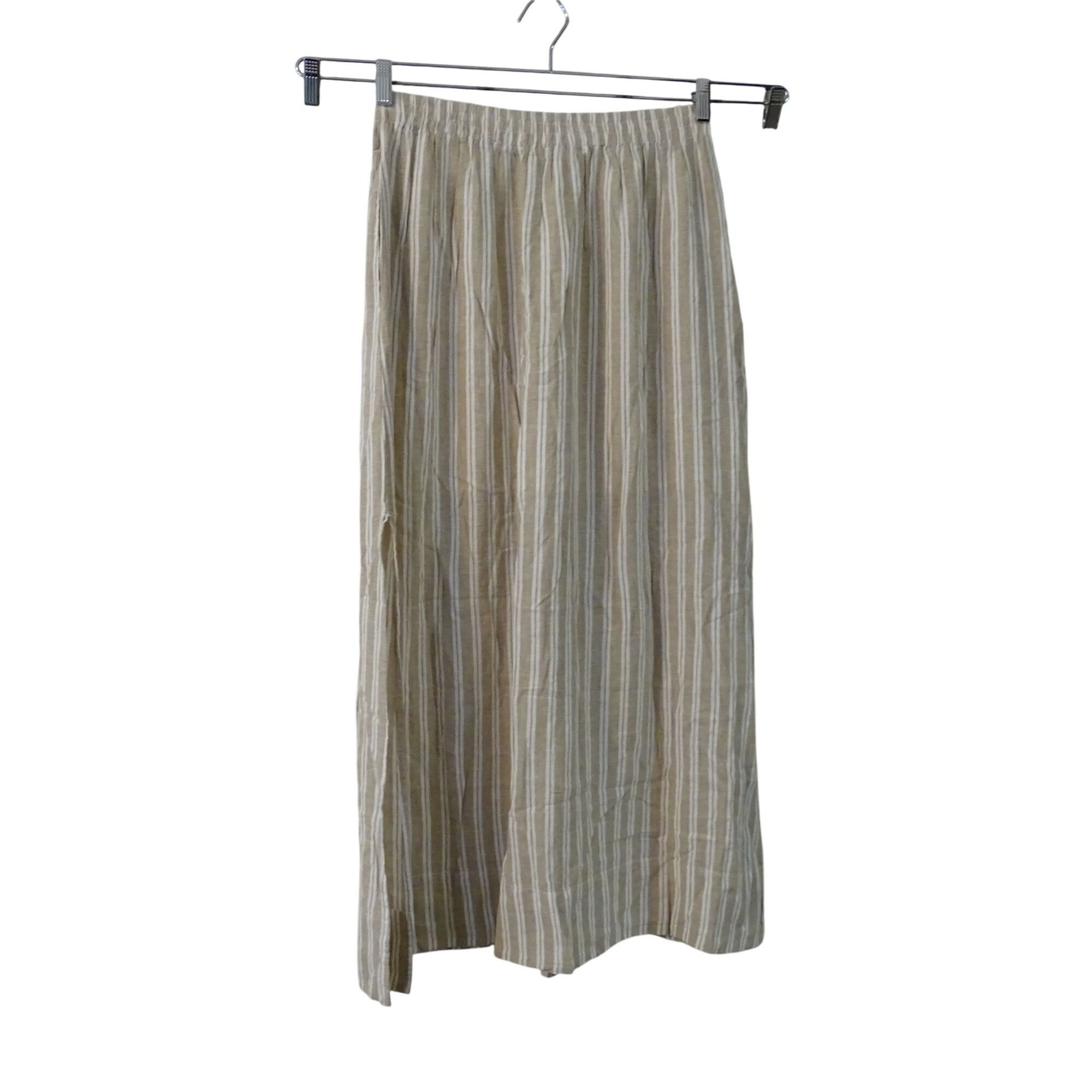 Z Supply Z Supply Evereve Tan White Stripe Maxi Skirt Size M Linen Size 28" / US 6 / IT 42 - 4 Thumbnail