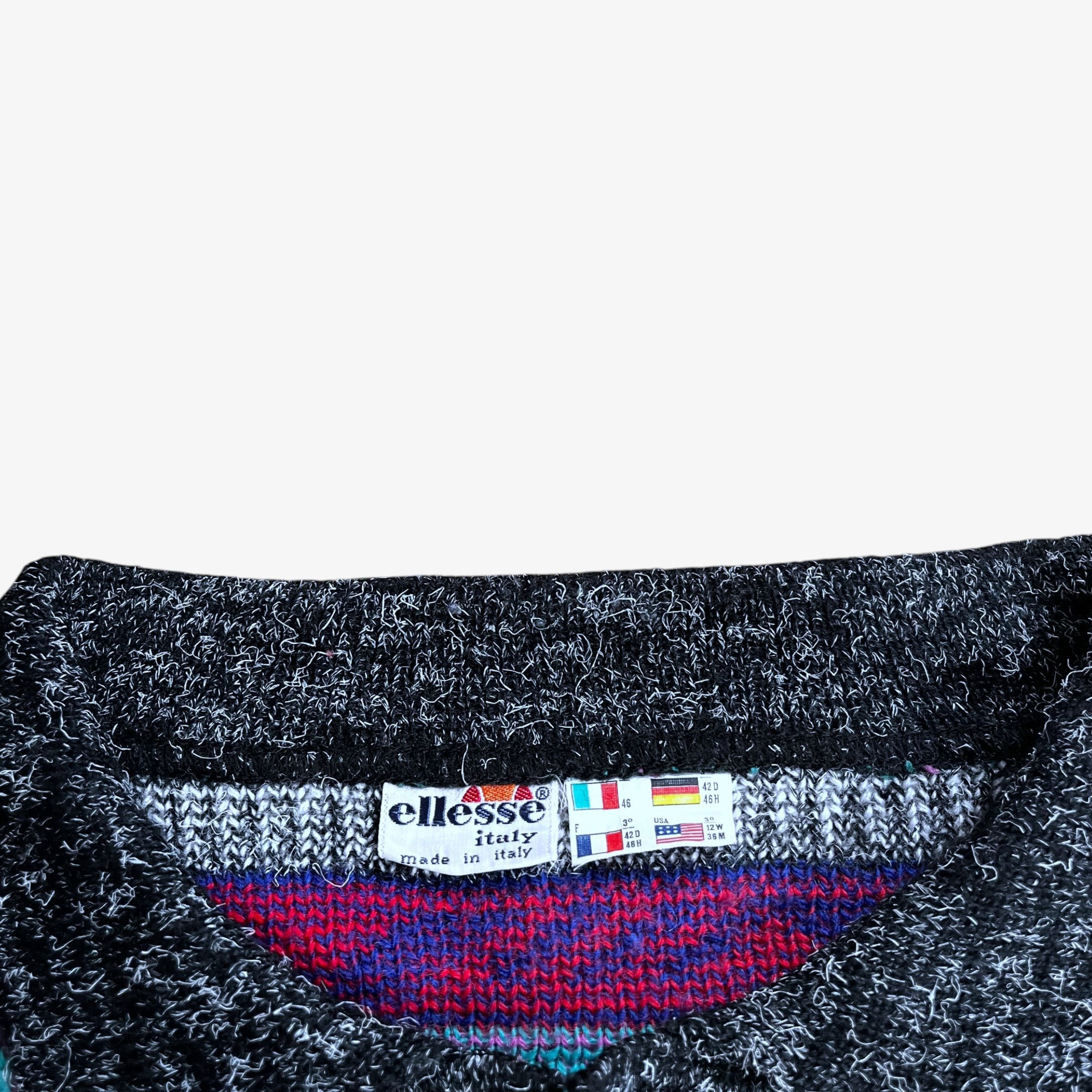Ellesse Vintage 80s Men's Ellesse Knitted Wool Blend Collared Jumper Size US M / EU 48-50 / 2 - 2 Thumbnail