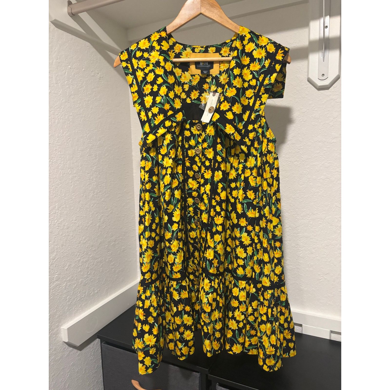 Anthropologie NWT Maeve Collared Poplin Swing Mini Dress Sz S Size S / US 4 / IT 40 - 6 Thumbnail