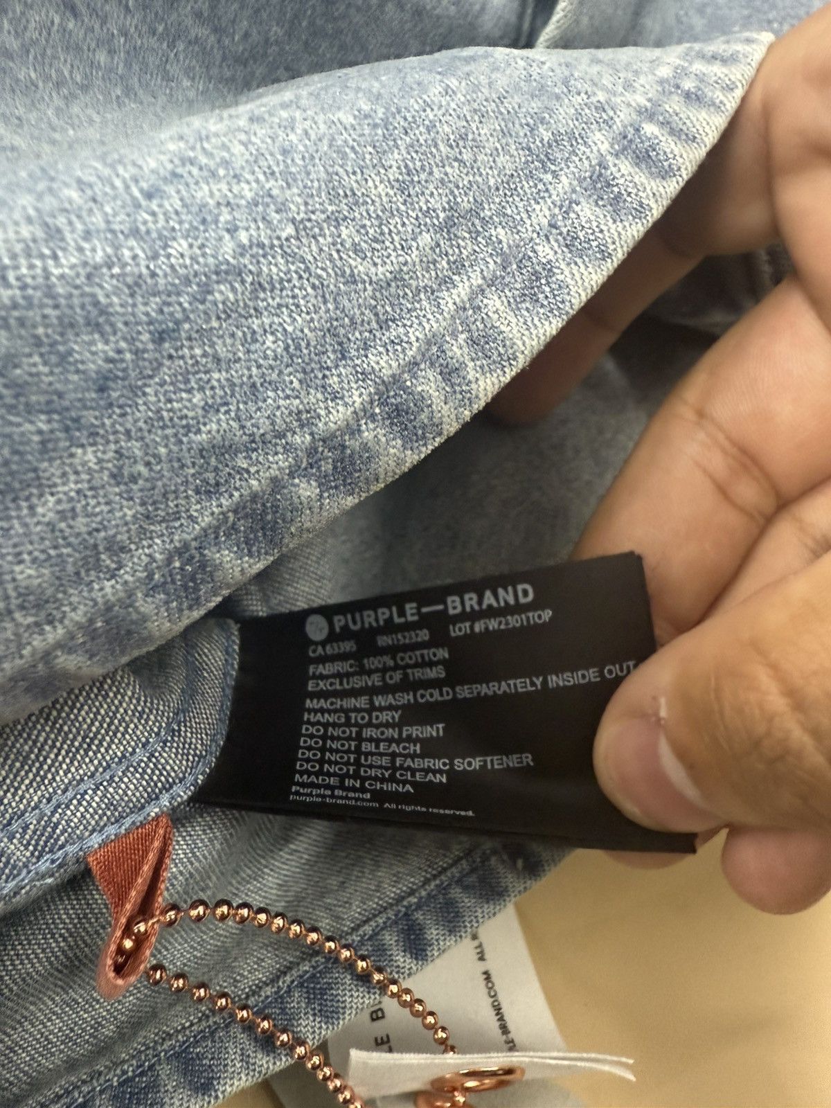 Other Purple Brand Crop Shirt Light Indigo Size S / US 4 / IT 40 - 3 Thumbnail