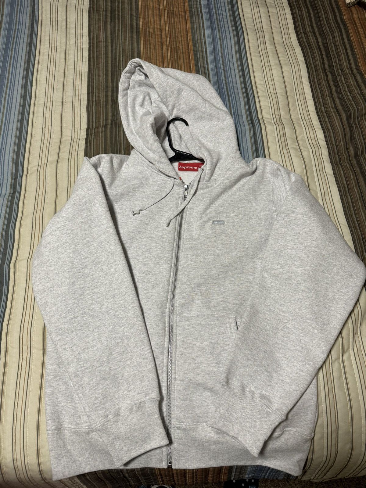 image of Supreme Zip Up Hoodie in Grey, Men's (Size Medium)