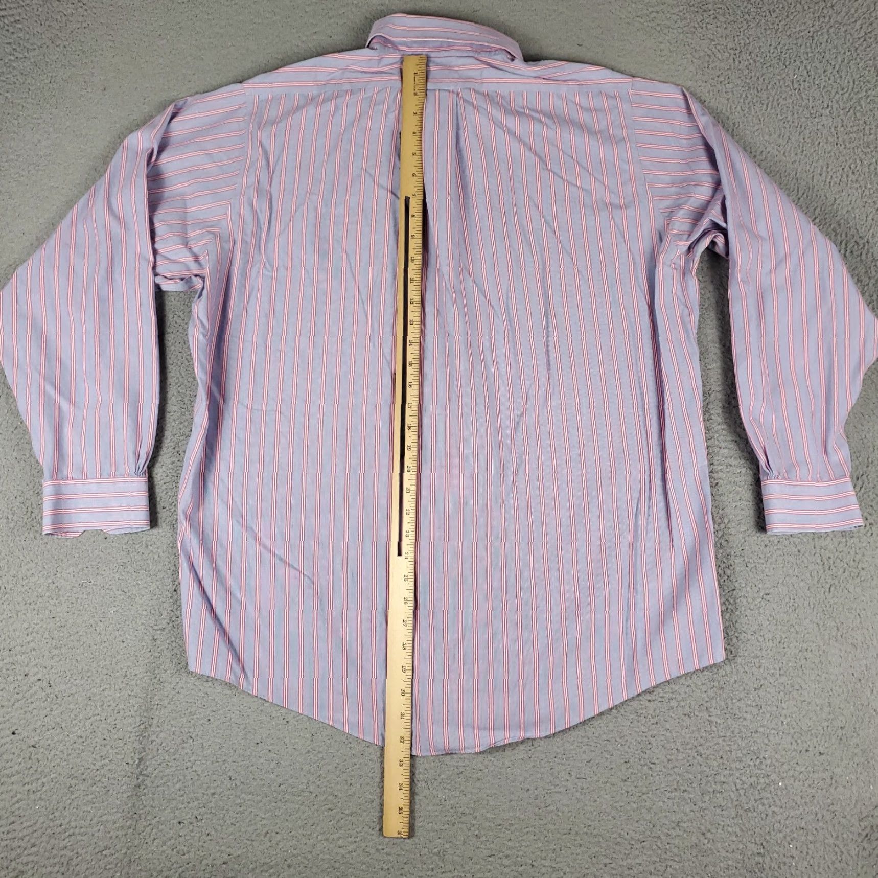 Brooks Brothers VINTAGE Brooks Brothers Shirt Mens 16.5 Blue Red Striped Dress Button Up Long Sleeve Regular Non-Iron Pockets Men's Size 42R - 6 Thumbnail