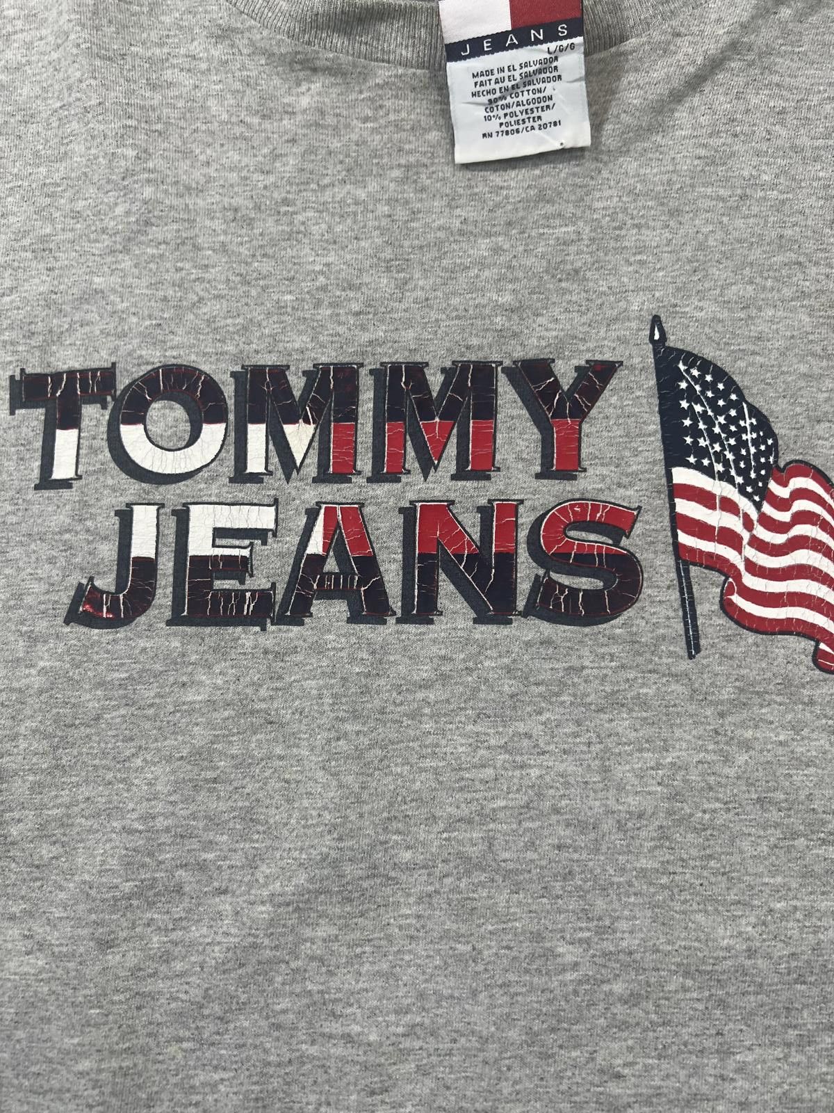 Tommy Jeans Tommy Jeans Grey Long Sleeve Shirt with American Flag Print Size US L / EU 52-54 / 3 - 2 Thumbnail