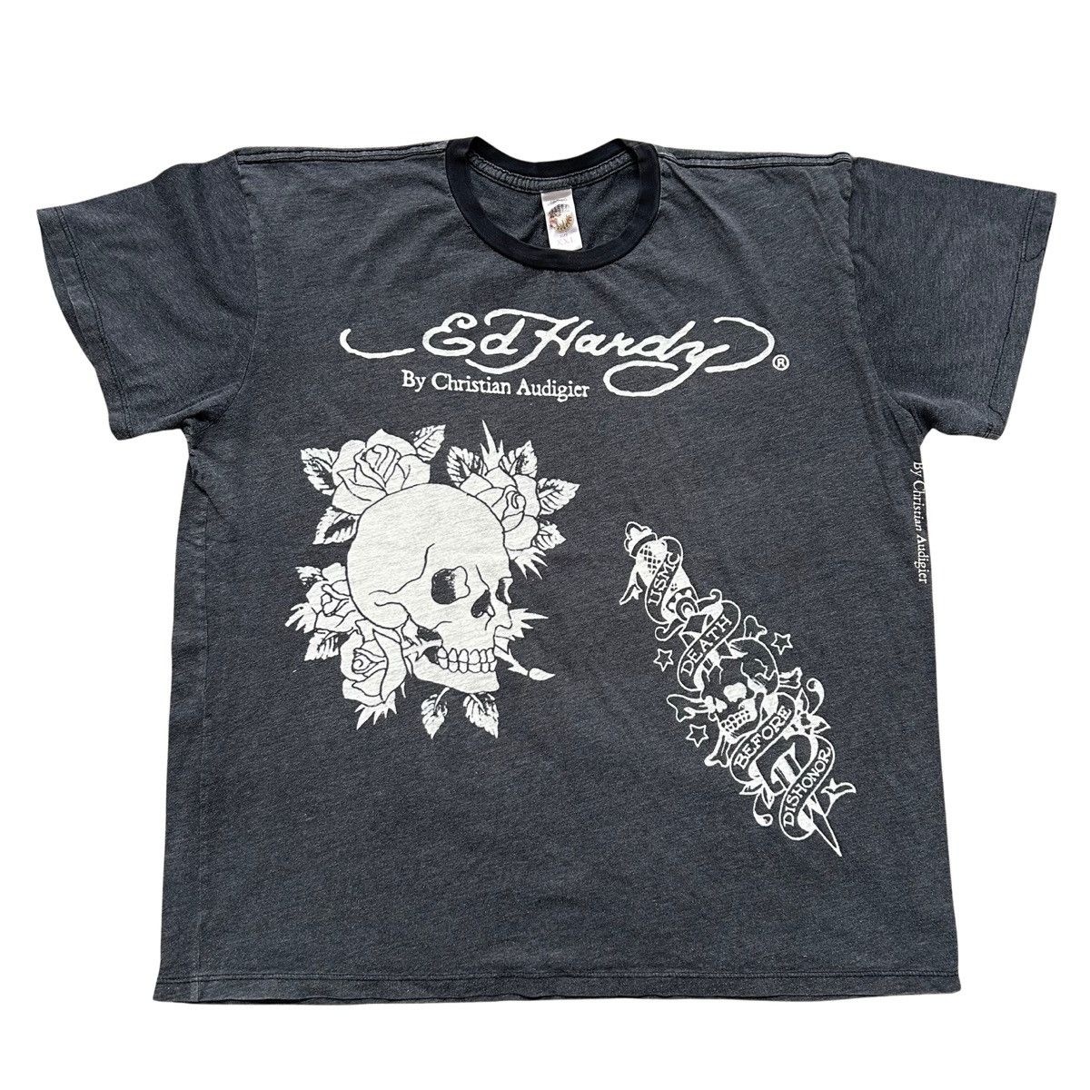 Ed Hardy Vintage Ed Hardy By Christian Audigier Skull Tattoo Shirt Size US XXL / EU 58 / 5 - 1 Thumbnail