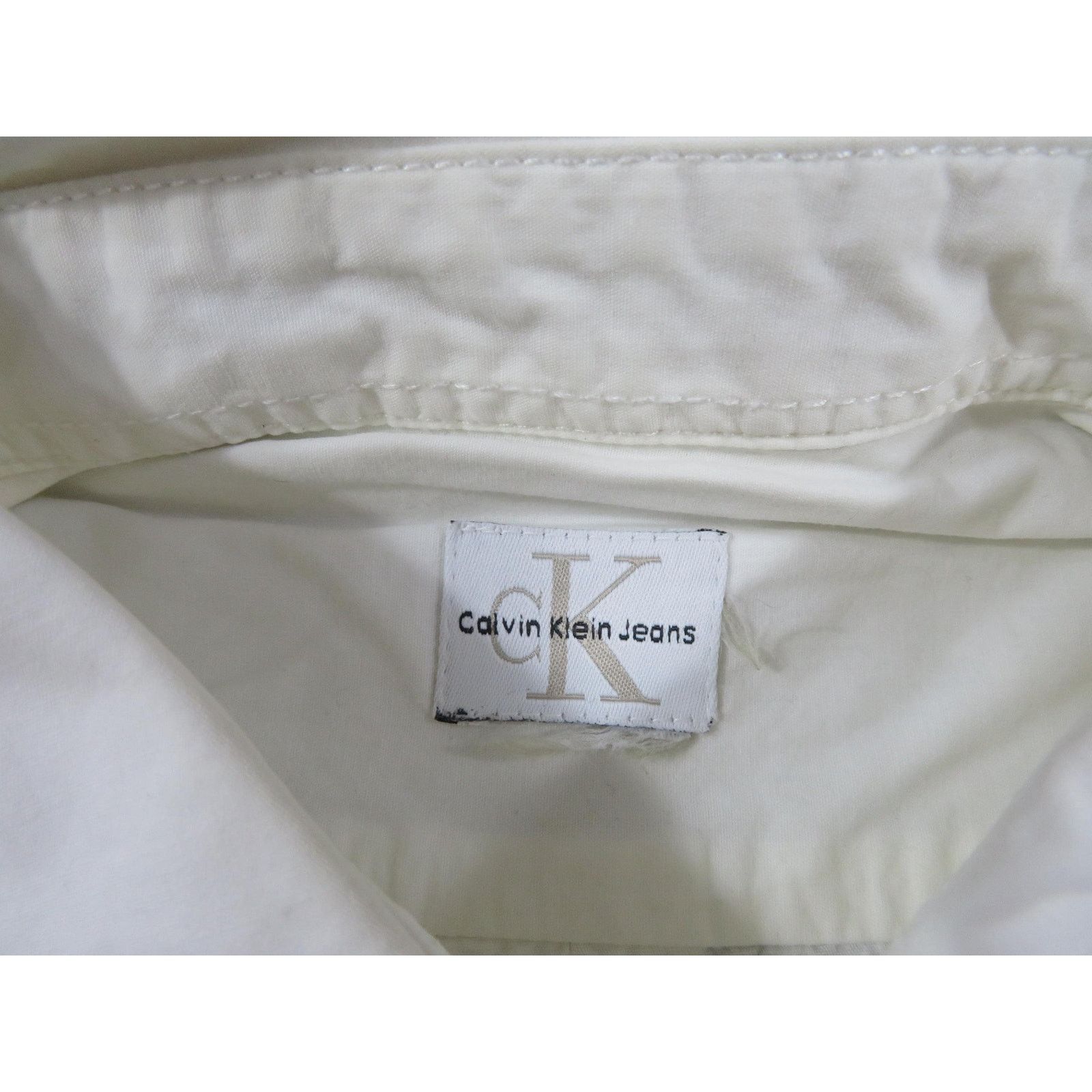 Calvin Klein Calvin Klein Shirt White Button Up Embroidered Logo L? 1990s Size US L / EU 52-54 / 3 - 4 Thumbnail