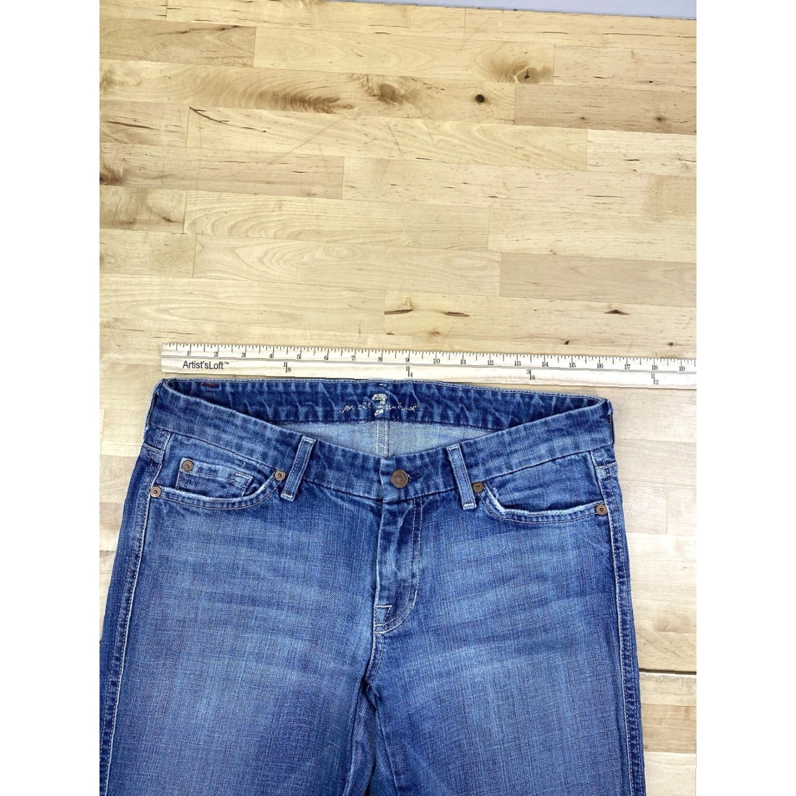 7 For All Mankind VINTAGE 7 For All Mankind A Pocket Denim Jeans Womens 27 Blue Light Wash Bootcut Pockets Jeans Womens 27 Blue Light Wash Size 27" / US 4 / IT 40 - 6 Thumbnail