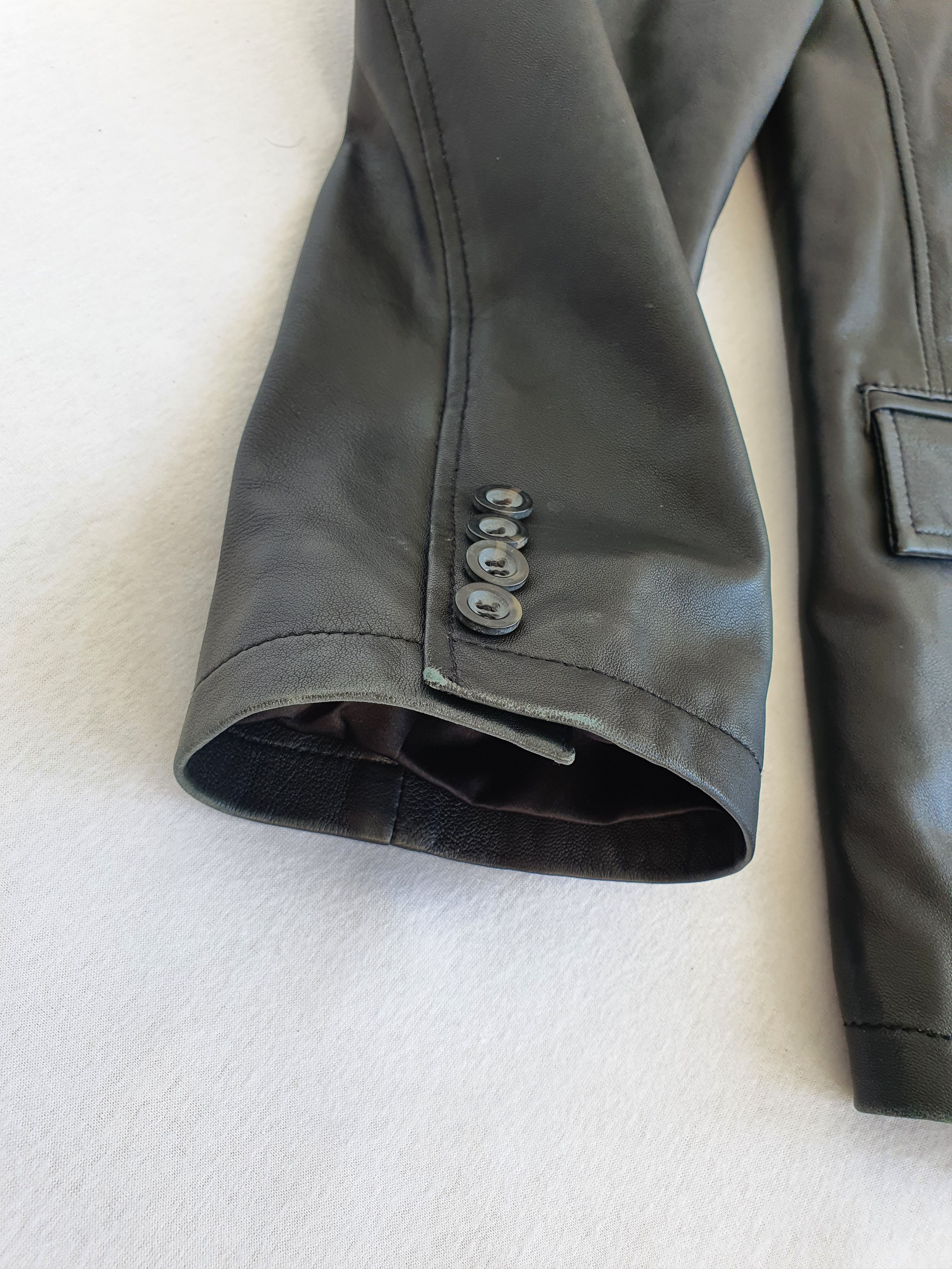 Leather × Vintage MOLLTAN (Sweden) - Black Leather Blazer Jacket Size US XXL / EU 58 / 5 - 13 Thumbnail
