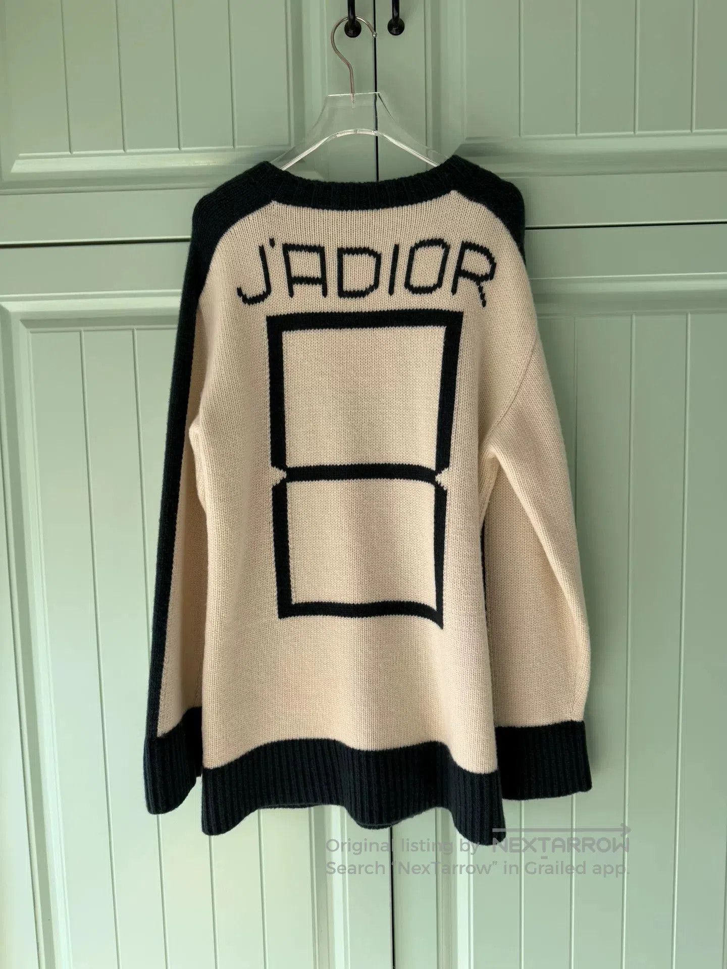 Dior Colorblock Logo Wool Cashmere Sweater.
