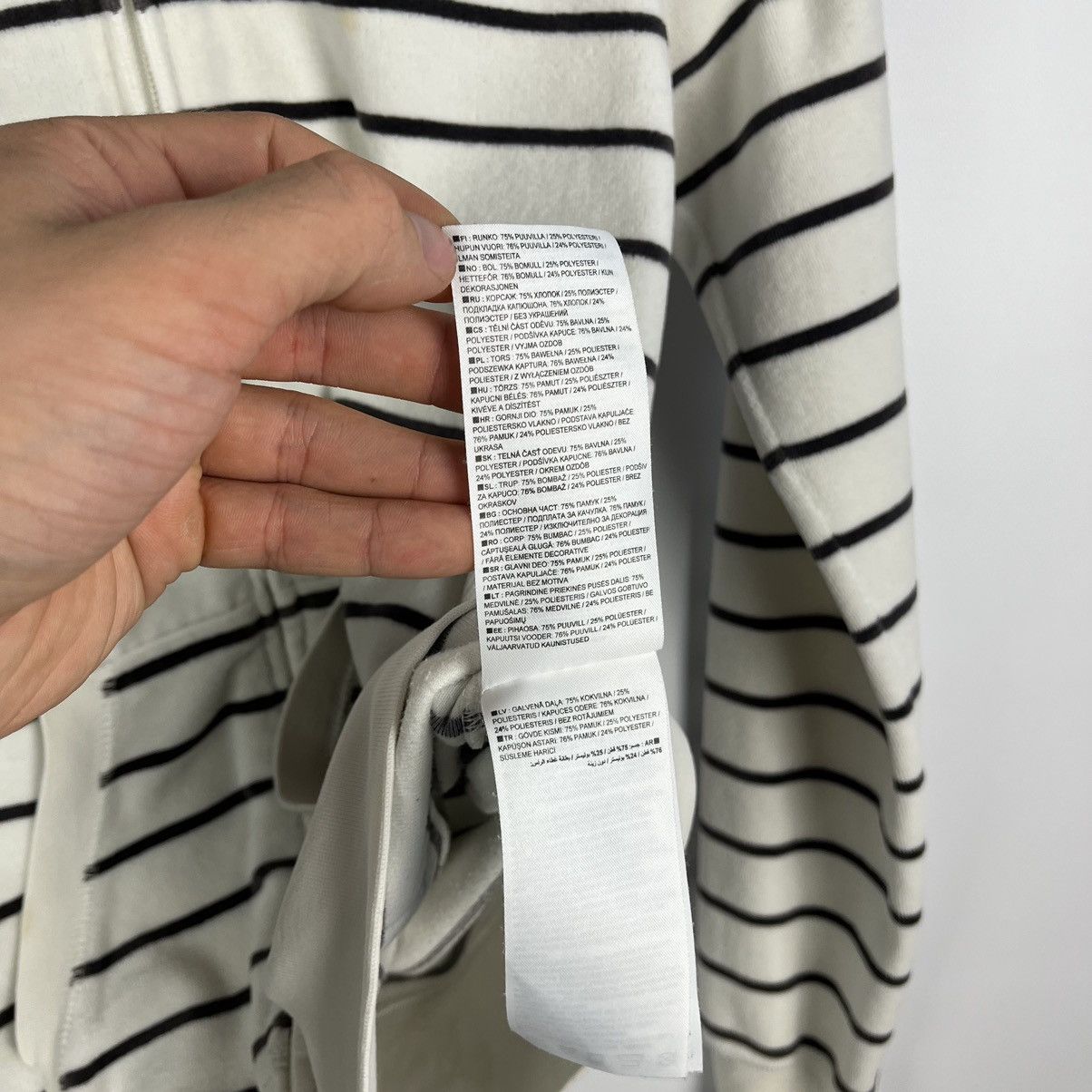 Nike Vintage Nike Striped Velour Zip Up Hoodie Y2K White Top Size S / US 4 / IT 40 - 10 Thumbnail