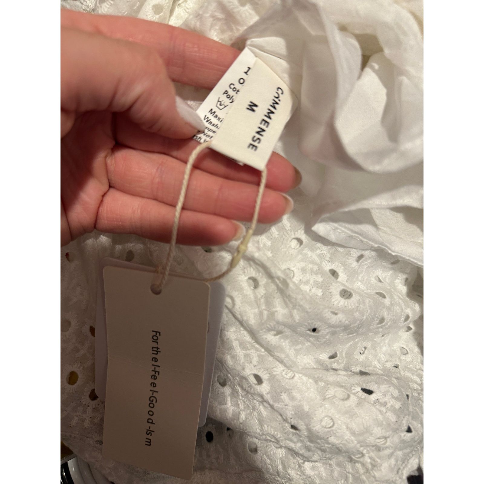 Other Commense White Cup Detail Layered Ruffle Eyelet Long Dress Size M / US 6-8 / IT 42-44 - 9 Thumbnail