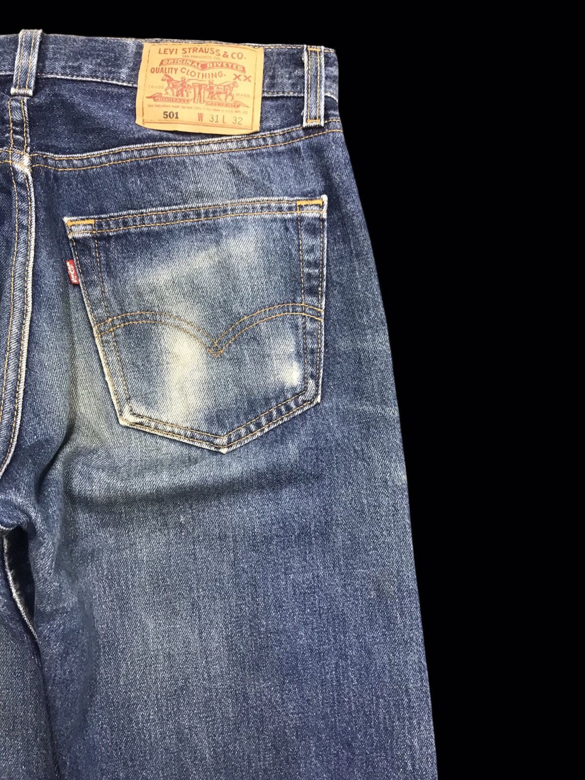 Levi's 💥90s Style💥Vintage Levis 501 Blue Wsh Distrssed Denim F242 Size US 31 - 11 Thumbnail