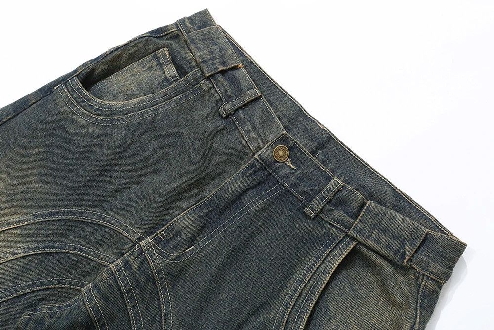 Japanese Brand × Jean × Vintage Painted Circle Striped Straight Flare Jeans Size US 32 / EU 48 - 6 Thumbnail
