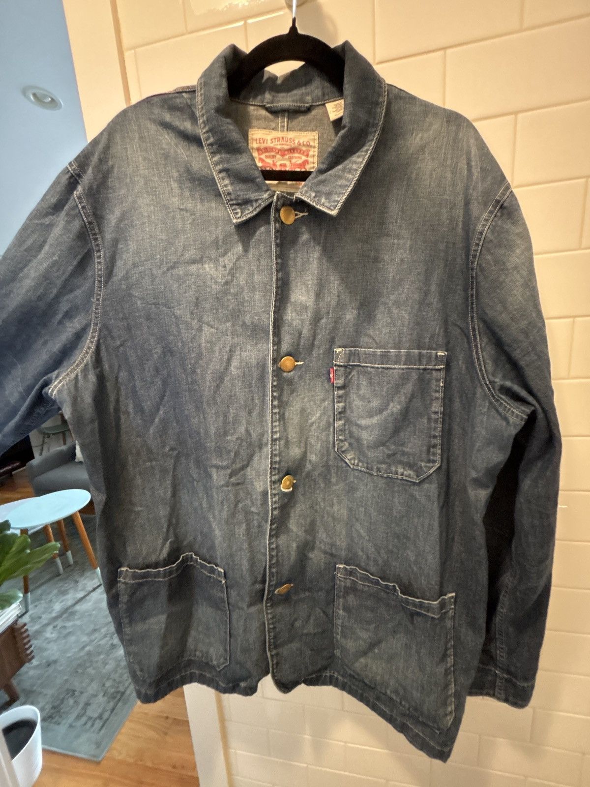 Levi's × Levi's Vintage Clothing × Vintage Vintage Levi’s Denim Chore Coat Size US XXL / EU 58 / 5 - 3 Thumbnail