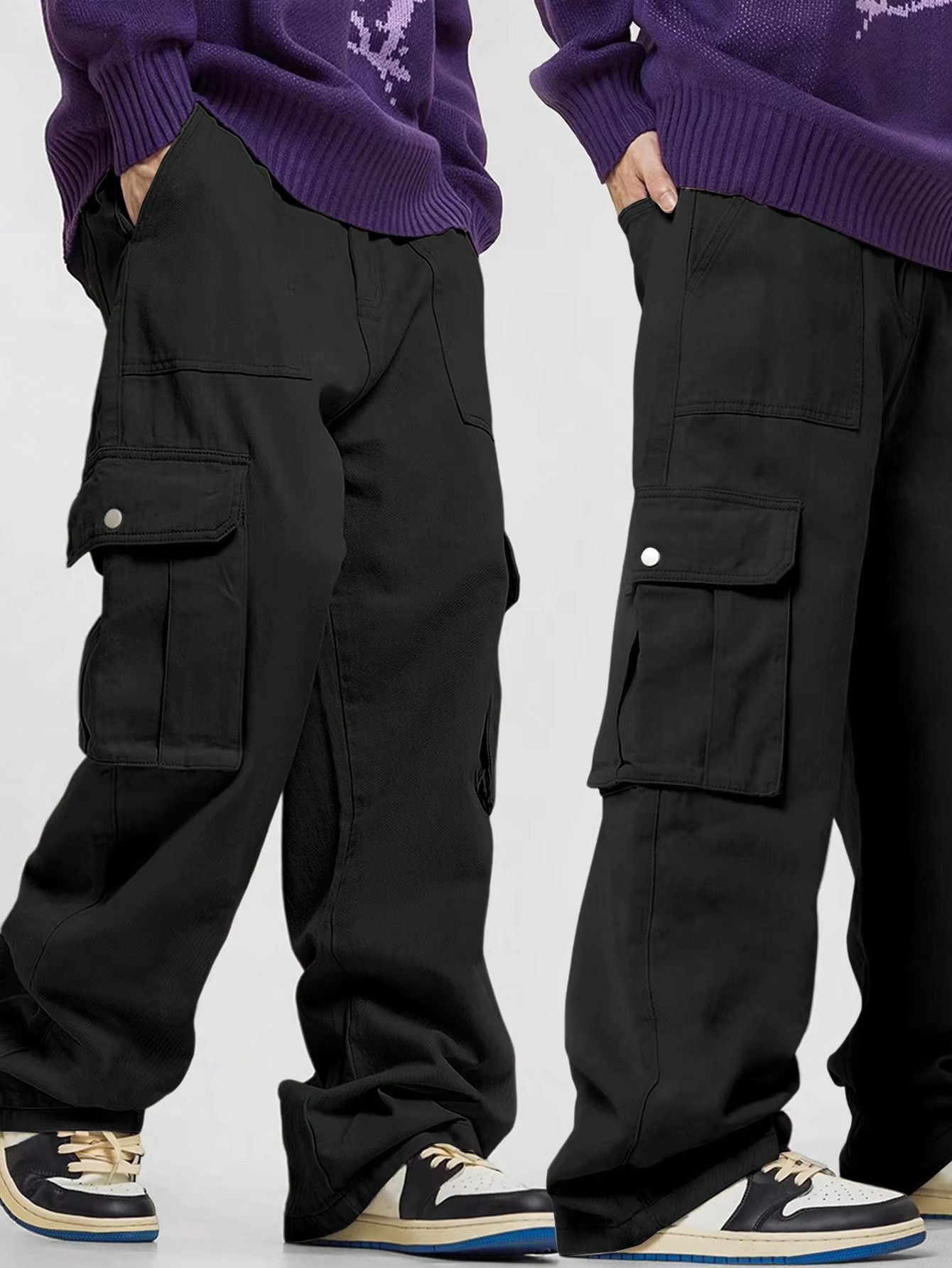 Japanese Brand Straight Leg Cargo Pants Loose Casual Outdoor Size US 33 - 3 Thumbnail