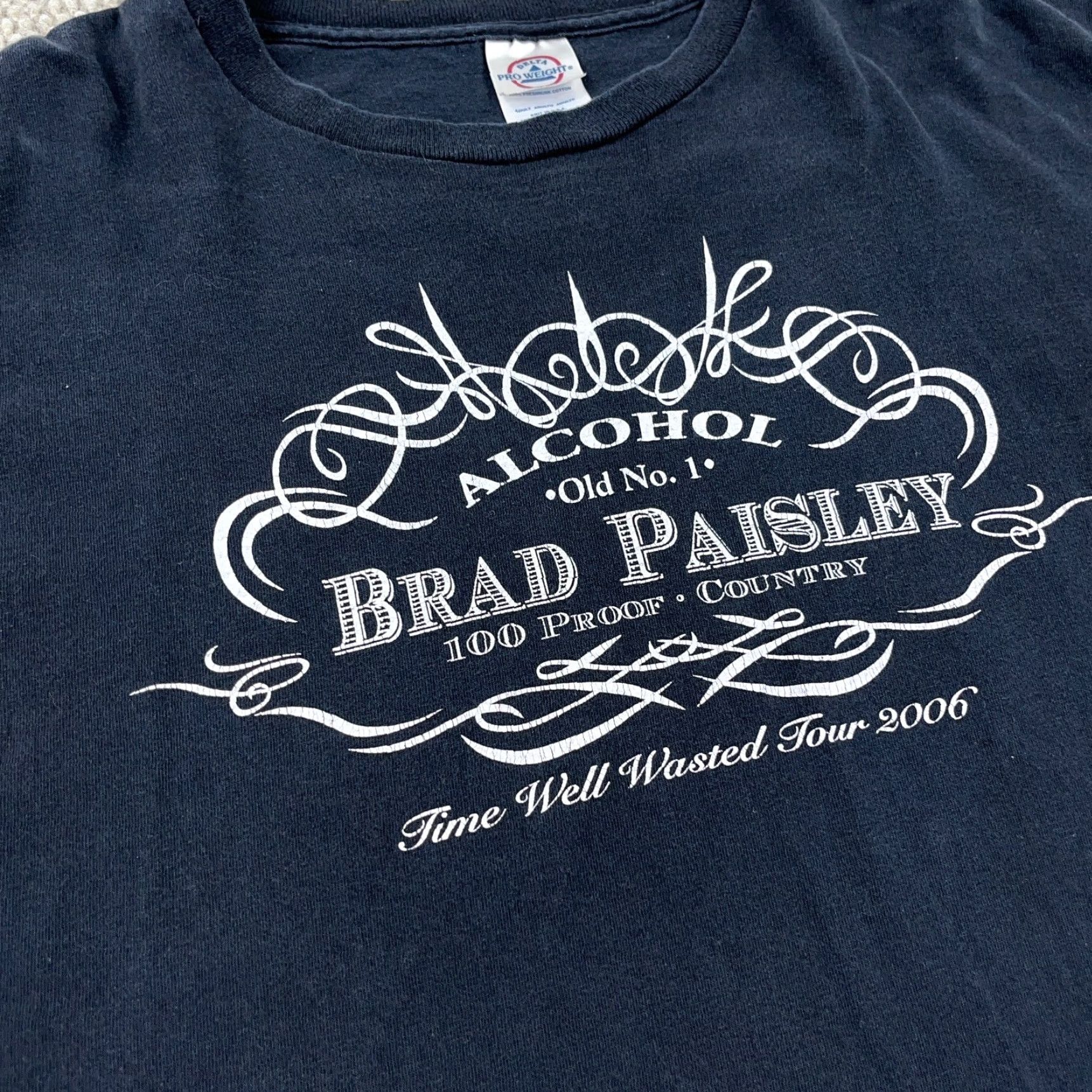 Delta VINTAGE Brad Paisley Shirt XL Black Graphic Print Band Tee Country Music Mens Size US XL / EU 56 / 4 - 4 Thumbnail
