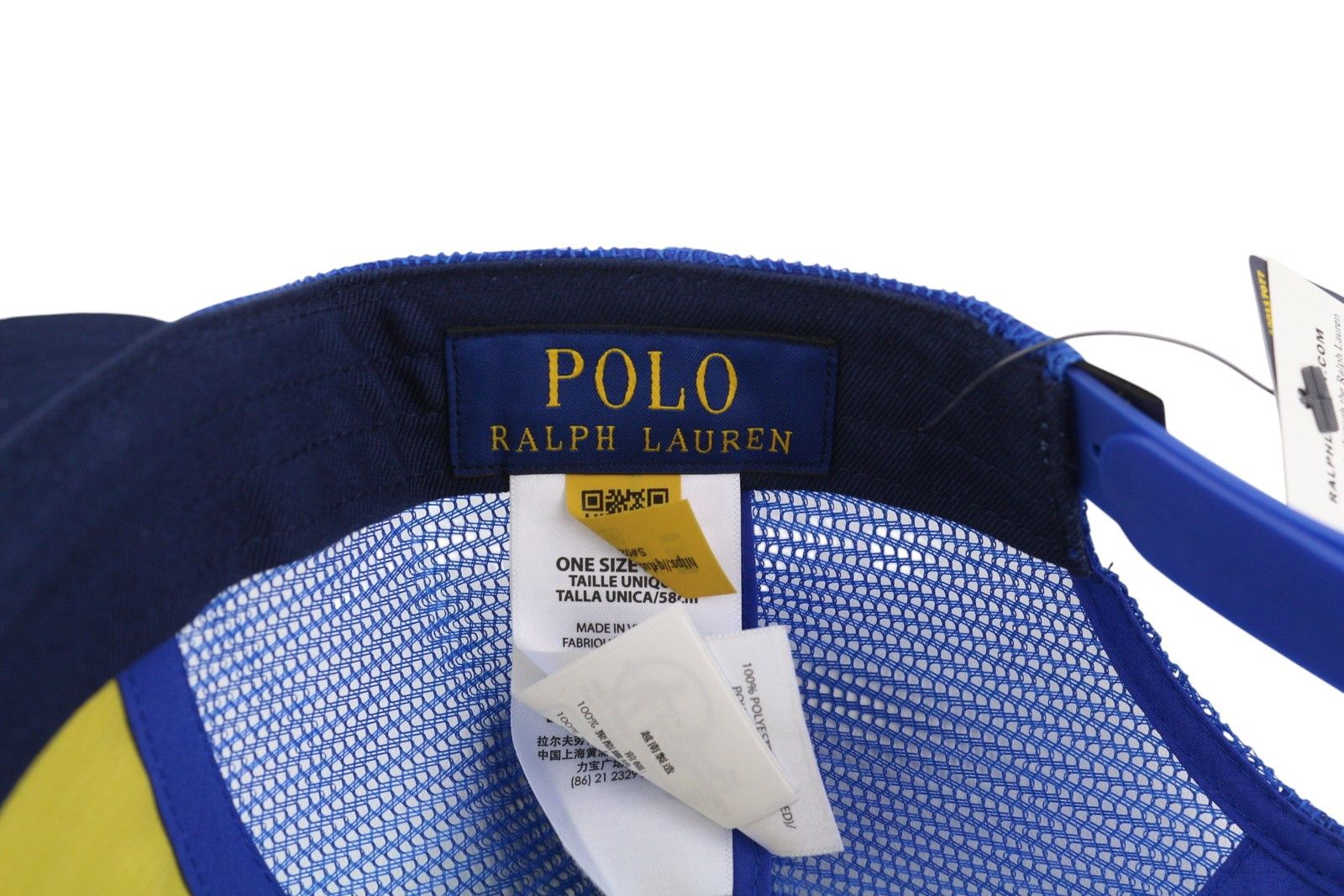 Polo Ralph Lauren HIGH CROWN 58 CM Blue Twill Trucker Snapback Cap 84669 Size ONE SIZE - 8 Thumbnail