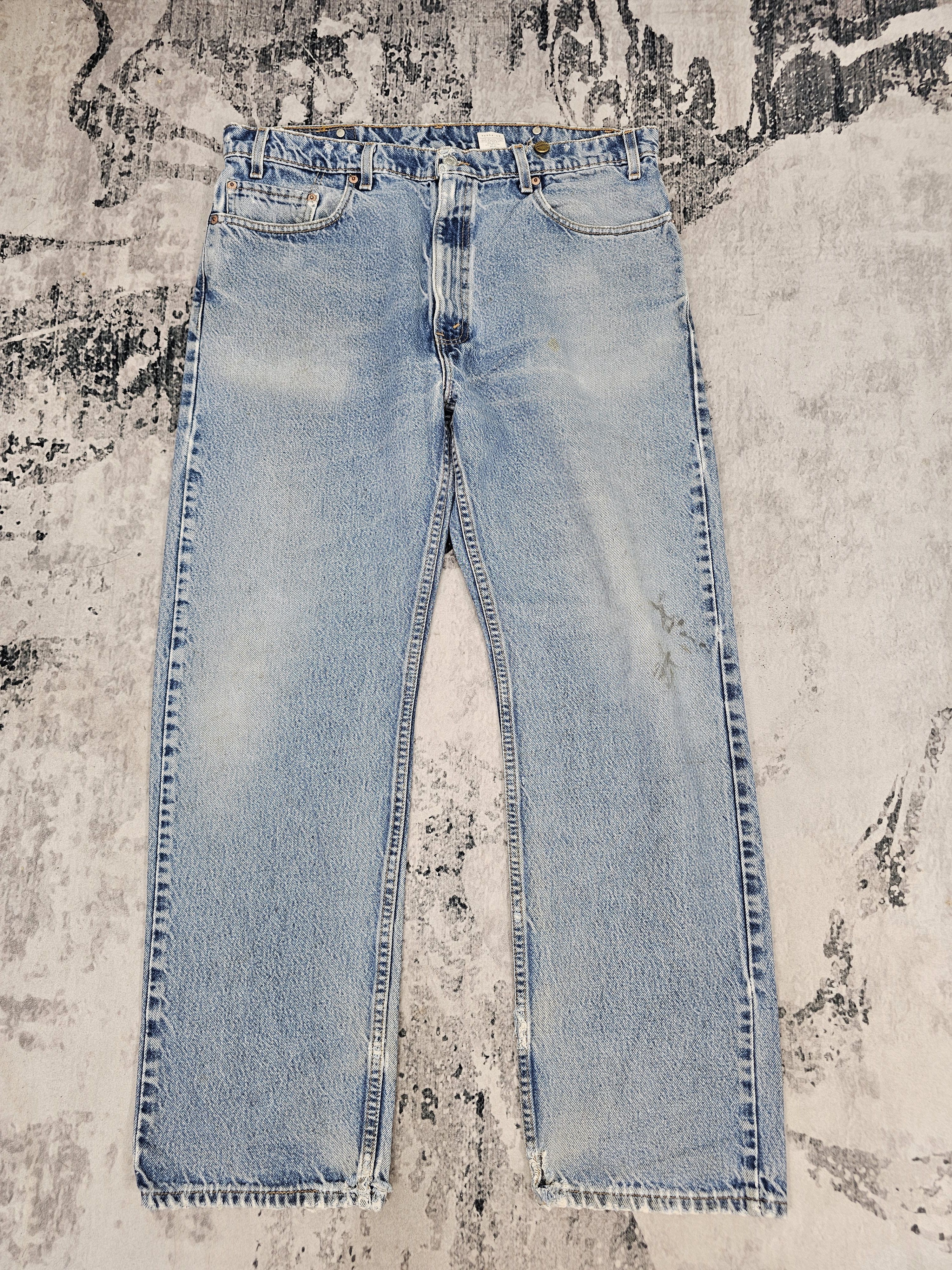 Levi's Vintage Clothing Vtg 90's LEVIS 505 Ripped Faded Jeans Made In USA L0551 Size US 38 / EU 54 - 1 Thumbnail