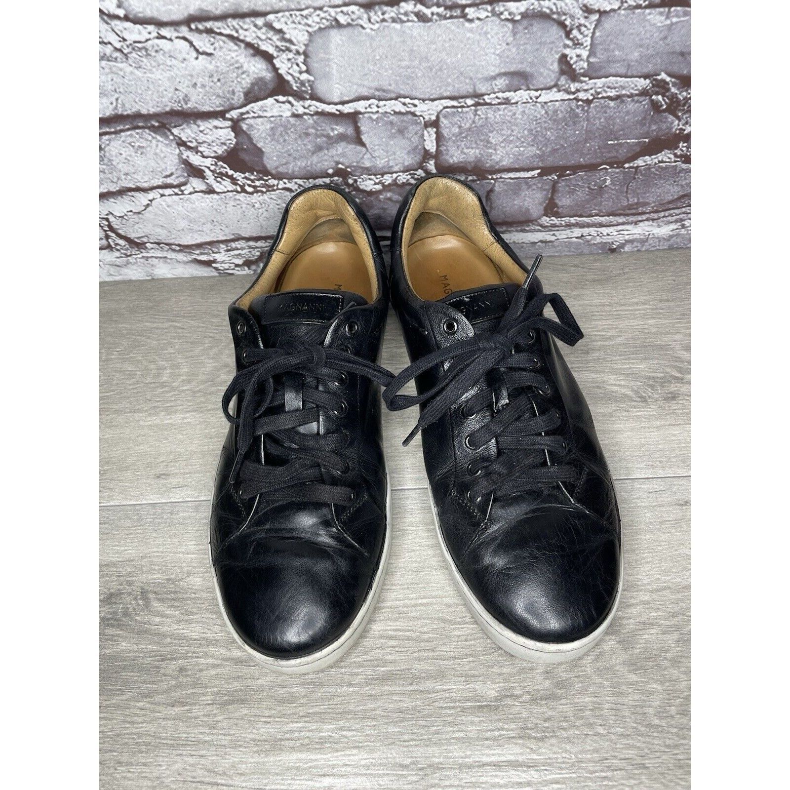 Magnanni Magnanni Elonso Black Leather Casual Lace Up Low Top Sneaker Size US 10 / EU 43 - 14 Thumbnail