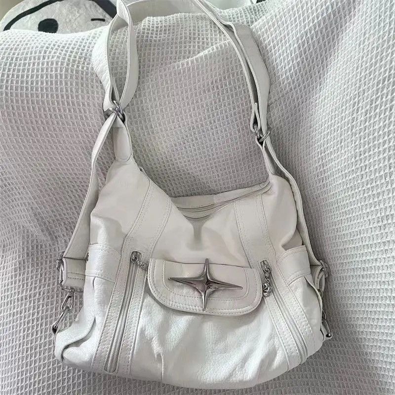 Other Solid Messenger Bag PU Leather Cute Star Tote Bag y2k Size ONE SIZE - 2 Thumbnail