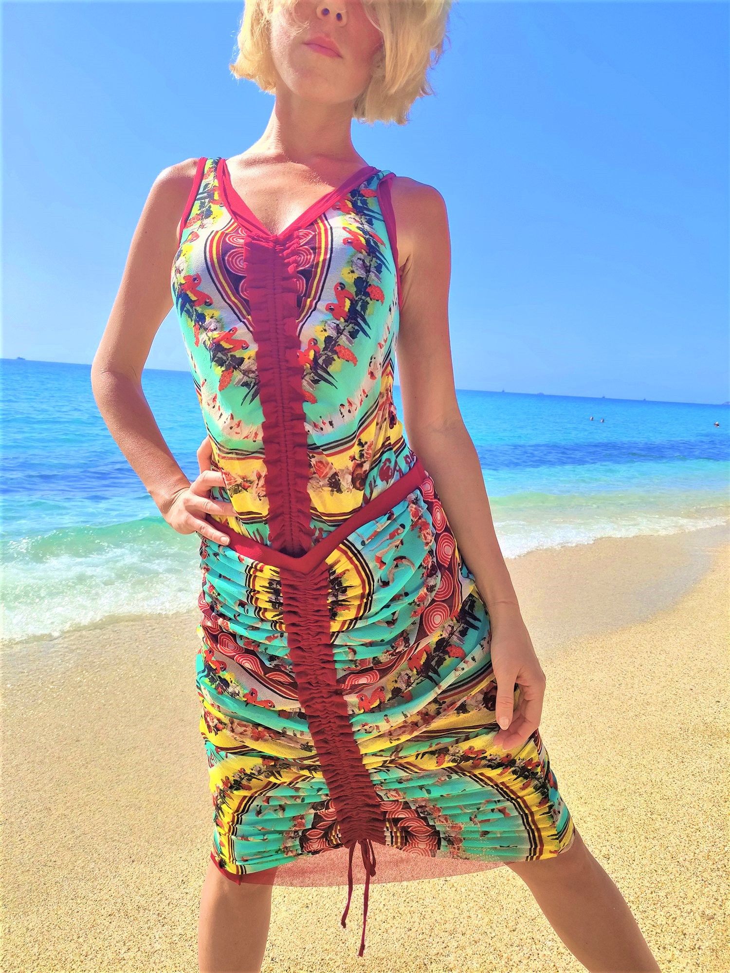 Jean Paul Gaultier Jean Paul Gaultier Diver Tropical Parrot Mesh Skirt Top Size ONE SIZE - 1 Thumbnail