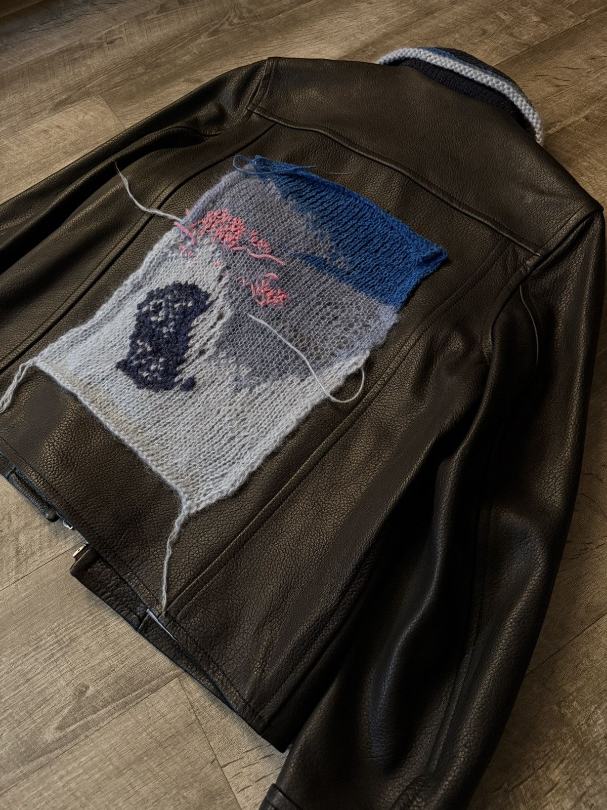 Acne Studios Acne Studios Knit Collar Leather Jacket (FW18) Size US S / EU 44-46 / 1 - 6 Thumbnail