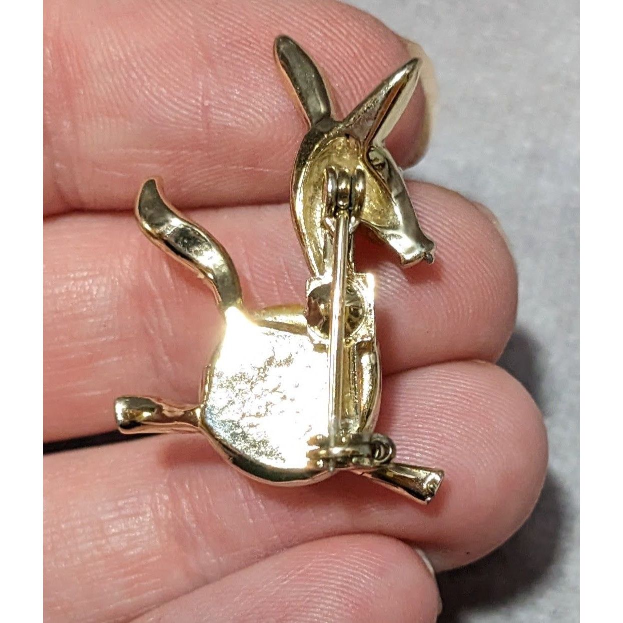 Other Vintage Gold Tone Stylized Faux Pearl Donkey Brooch Size ONE SIZE - 6 Thumbnail