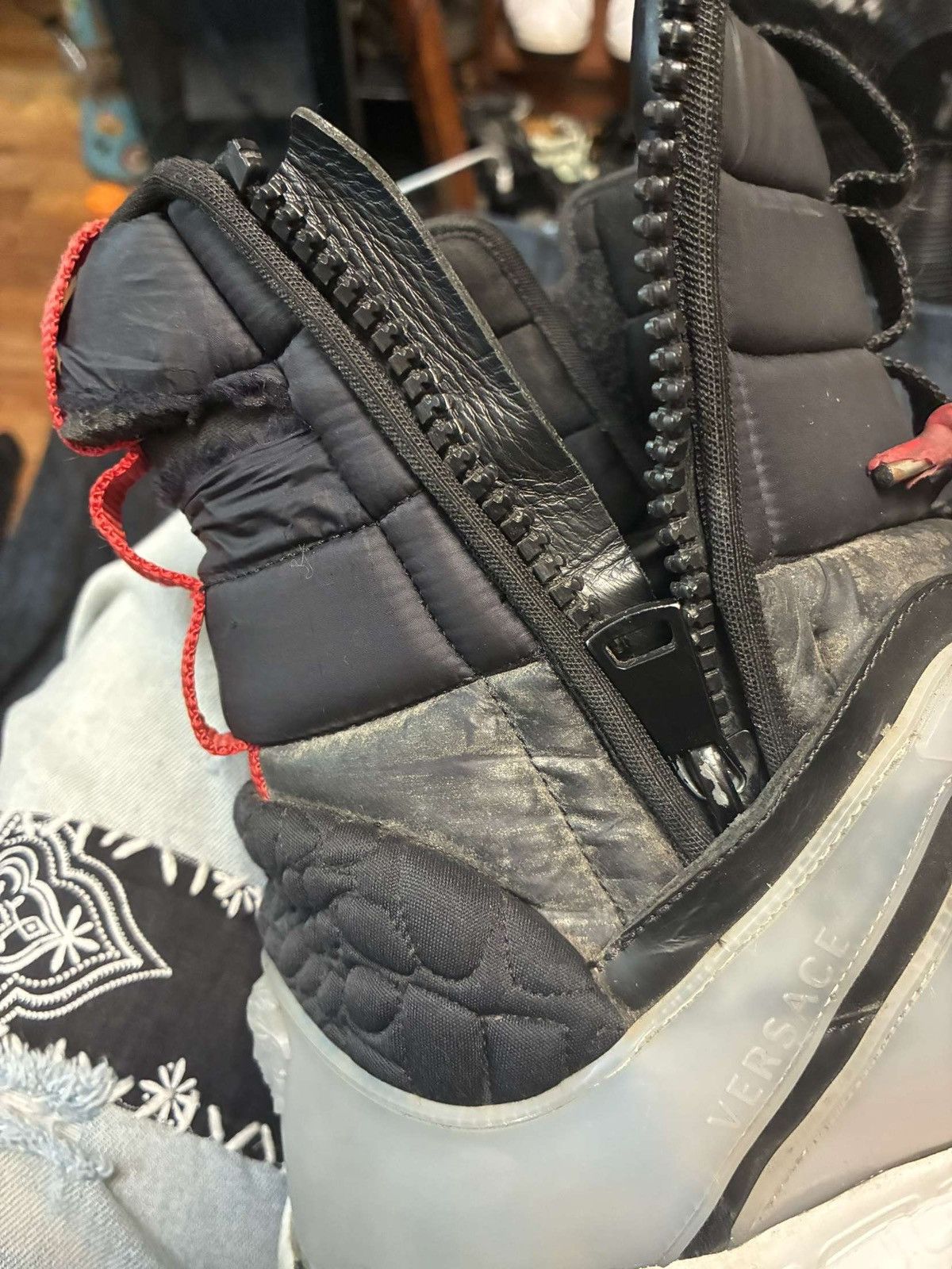 Versace Versace High Top Chain Reaction Sneakers Size US 11.5 / EU 44-45 - 11 Thumbnail