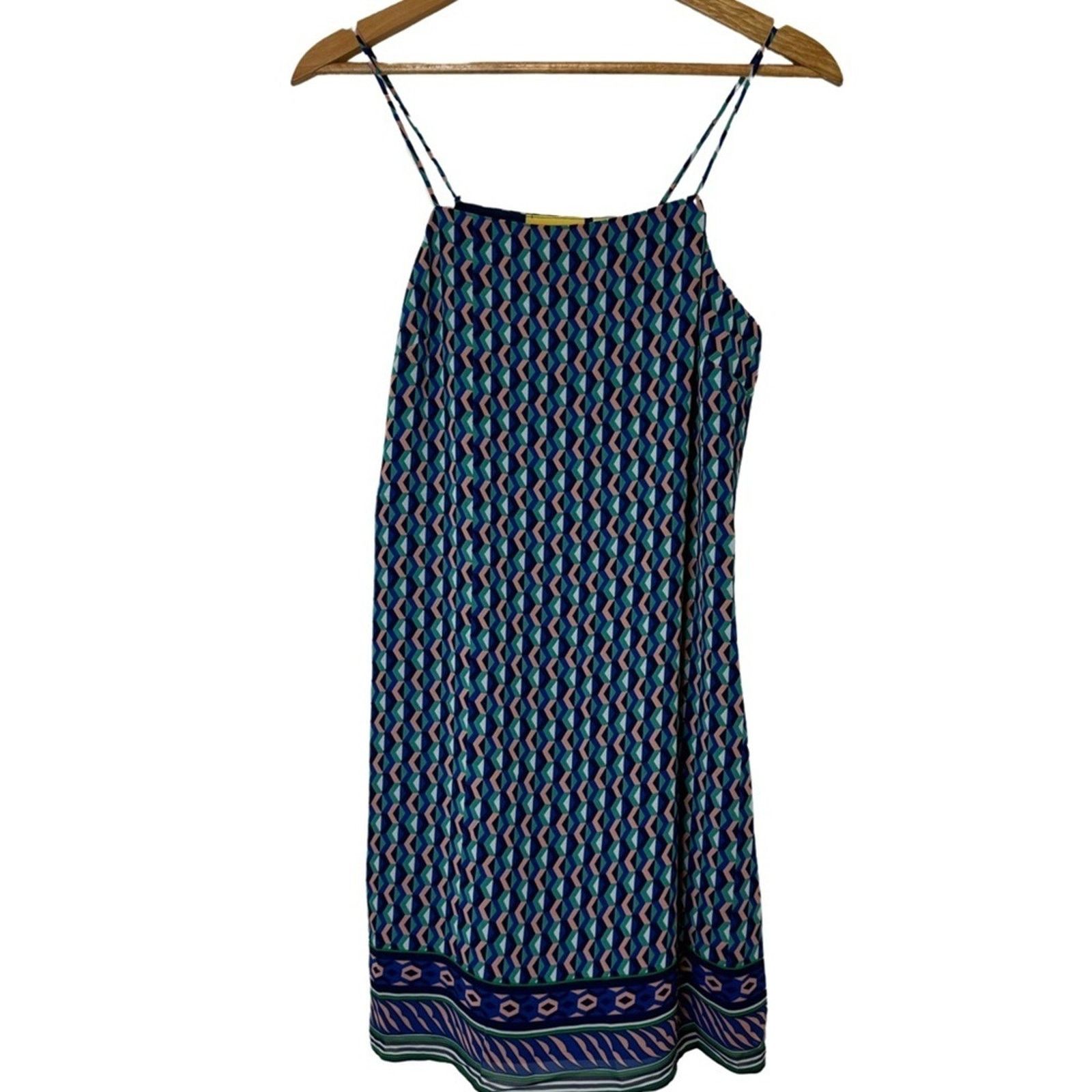 Anthropologie Anthropologie Maeve Silk Geometric Print Mini Slip Dress S Size S / US 4 / IT 40 - 5 Thumbnail