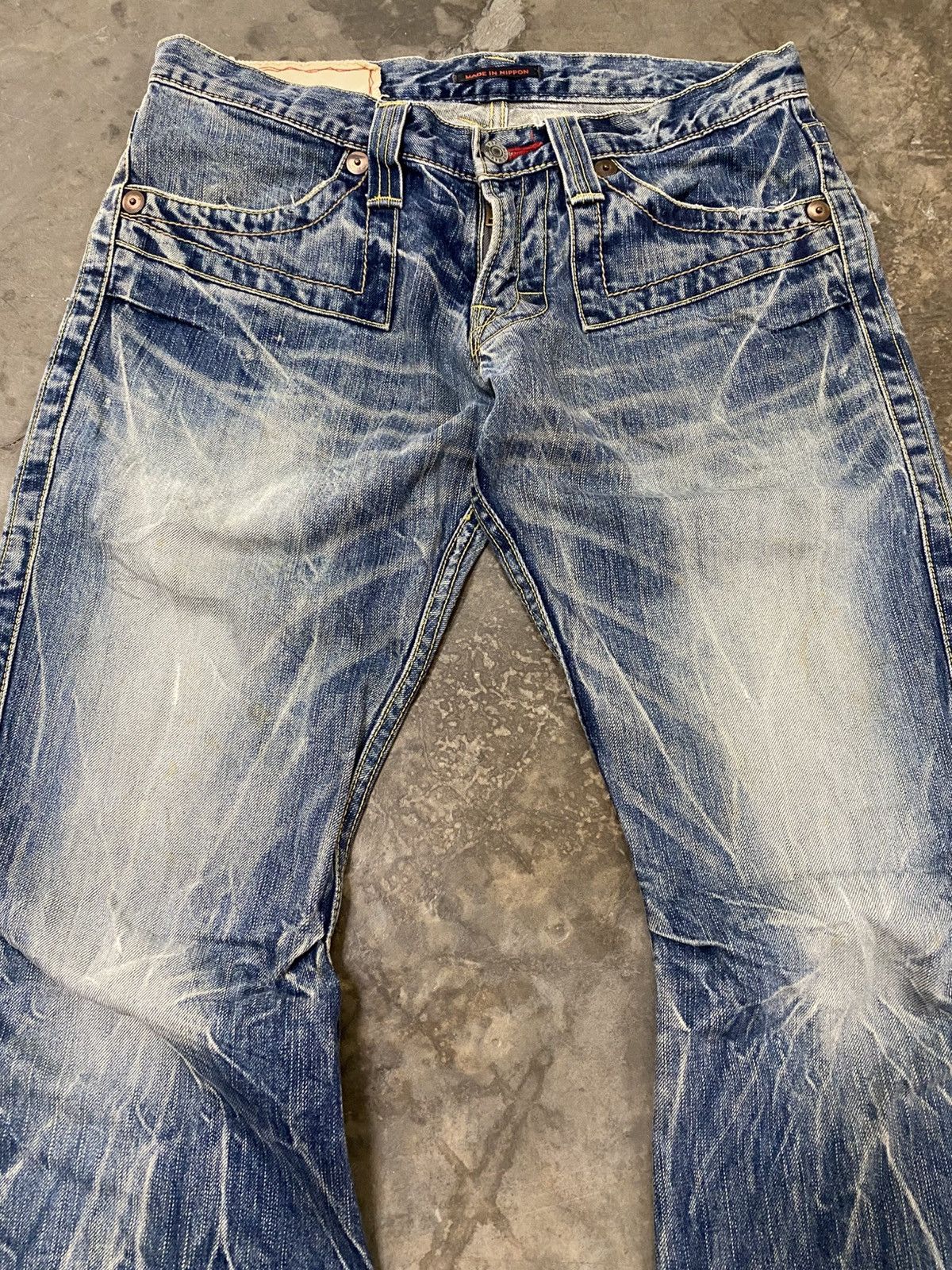 Hysteric Glamour Flare Jeans Blue Way Japan Distressed Denim p189 Size US 32 / EU 48 - 10 Thumbnail