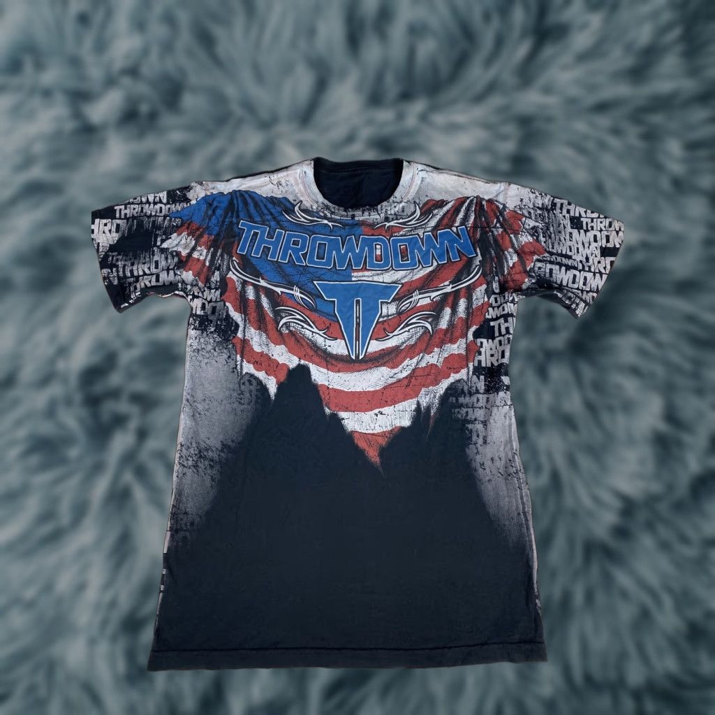 Affliction Affliction T Shirt Mens L All over Graphic US Flag Cross 80s 90s Designer Logo Short Sleeve Crew Neck Multicolor Cotton Regular"} Size US L / EU 52-54 / 3 - 1 Thumbnail
