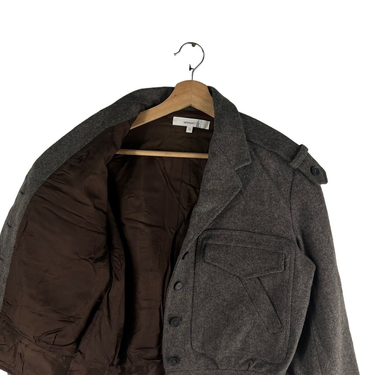 Vintage 🔥VTG WOOL BOMBER JACKET CROPPED VANESSABRUNO JAPAN Size US M / EU 48-50 / 2 - 12 Thumbnail