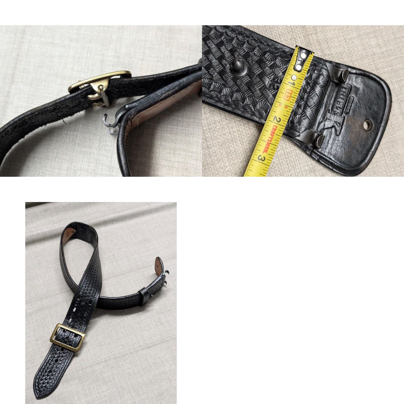 Vintage VINTAGE western belt Gould & Goodrich belt 38 black tooled cowhide leather 1.75" wide Mens Holster Theme Size 38 - 8 Thumbnail