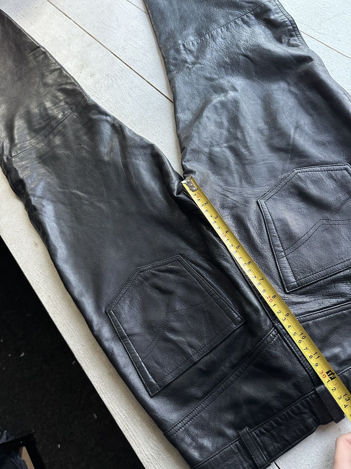 Leather 🚨GRAIL LEATHER PANTS RACING VNTG Cowboy Biker Leather Pants Size US 30 / EU 46 - 15 Thumbnail