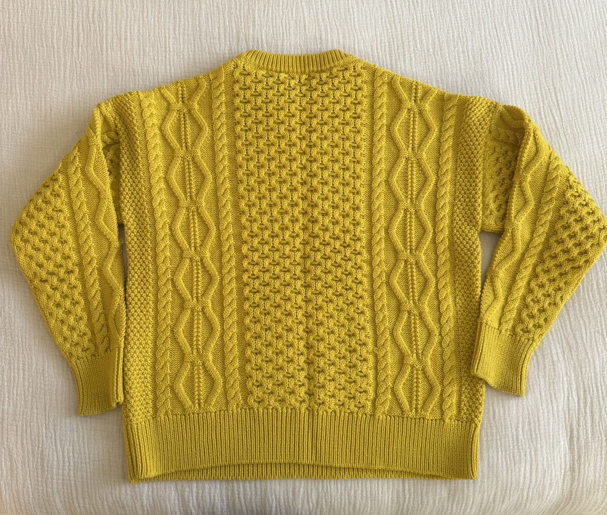 AMI Cable Knit Crewneck Oversize Sweater Yellow Size US S / EU 44-46 / 1 - 3 Thumbnail