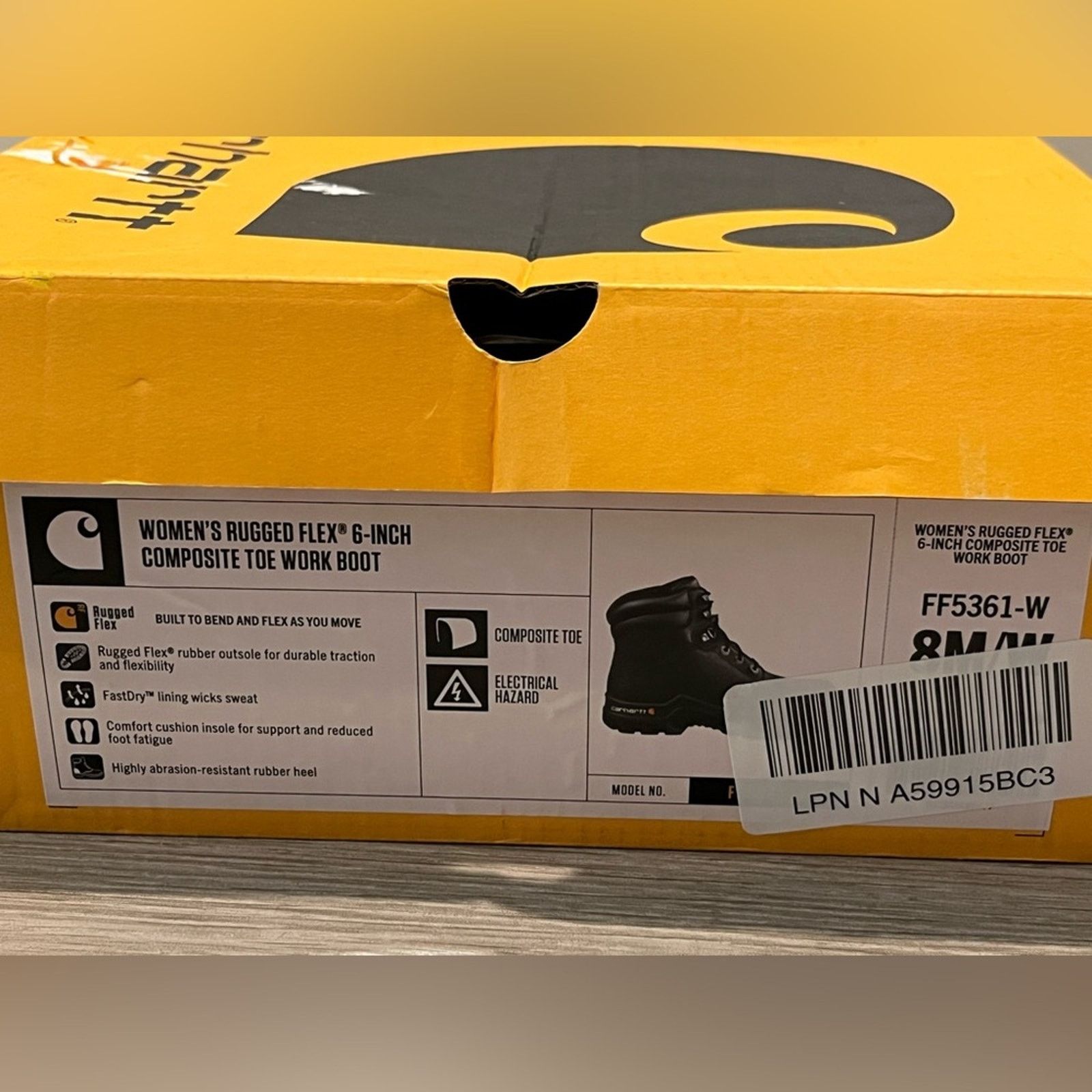 Carhartt Carhartt Women 8 Rugged Flex 6" Comp Toe Work Boot Black Size US 8 / EU 41 - 11 Thumbnail