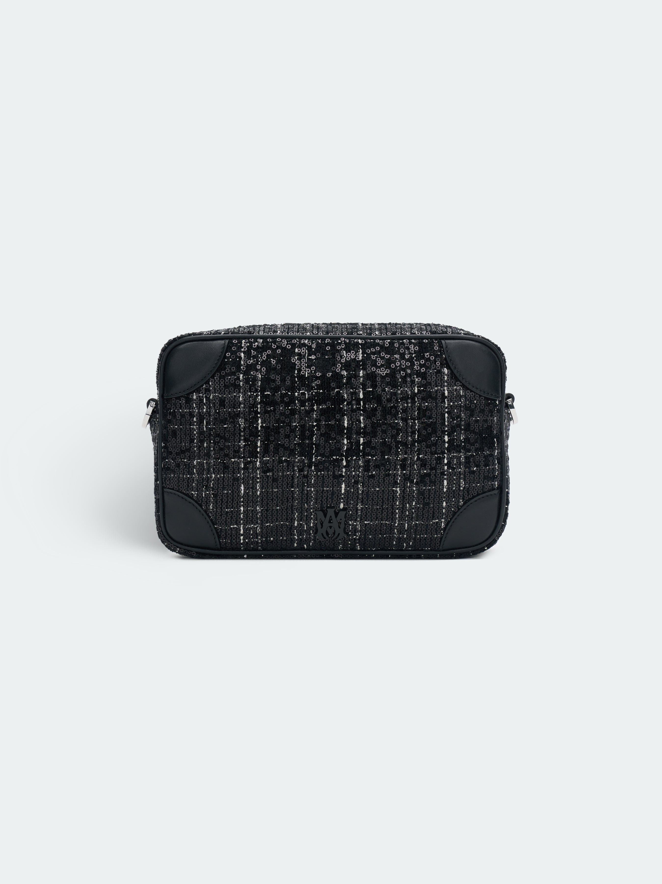 Amiri o1s1wg110525 Size: OS / Sequin Boucle Camera Case in Black Size ONE SIZE - 1 Thumbnail
