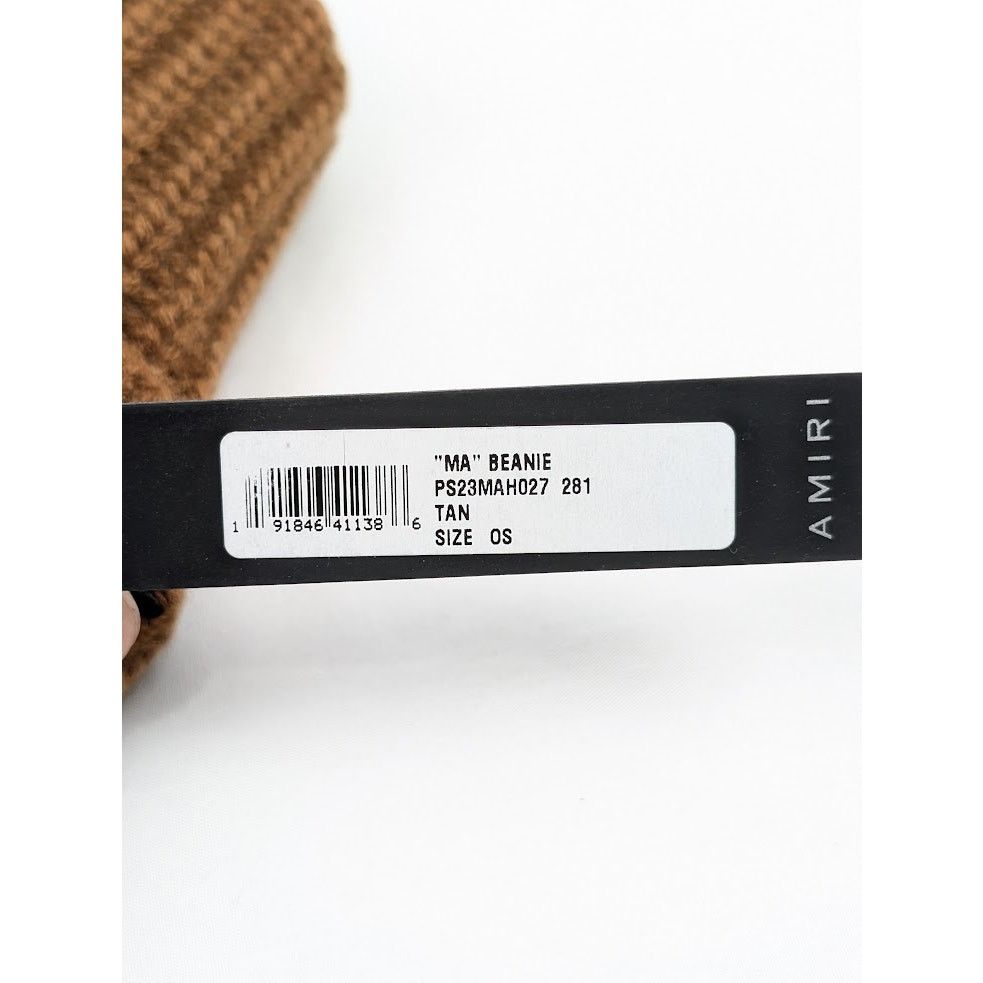 Amiri o1rshd1 Size: OS / "MA" Beanie / Hat in Tan Size ONE SIZE - 10 Thumbnail