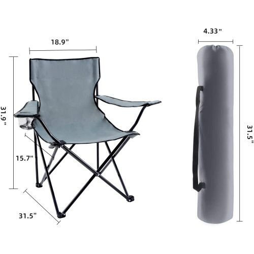 Designer × Homemade YSSOA Portable Folding Grey Camping Chair, Large Size US L / EU 52-54 / 3 - 4 Thumbnail