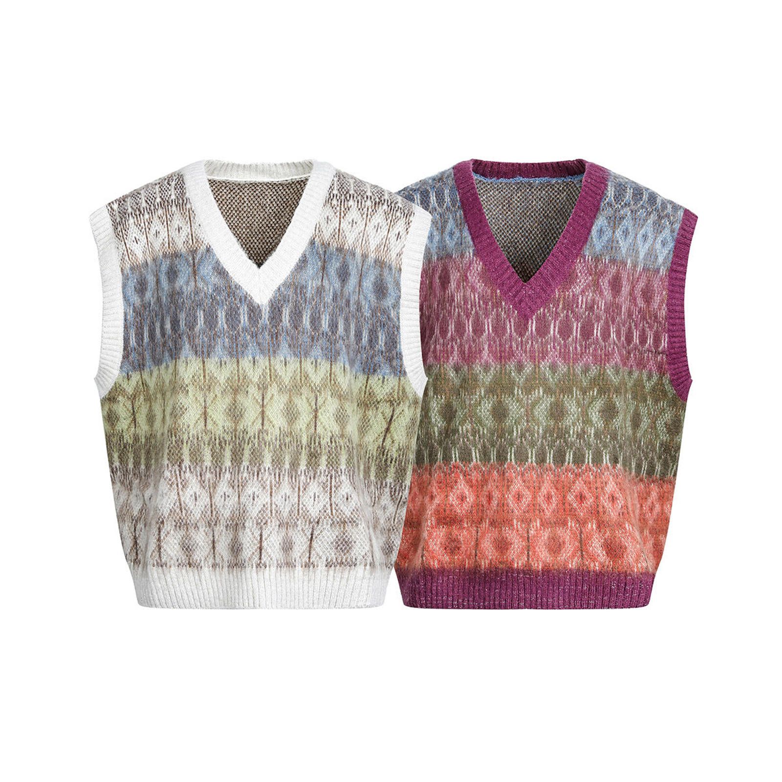Vintage V-Neck Wool Knit Vest Size US M / EU 48-50 / 2 - 5 Thumbnail