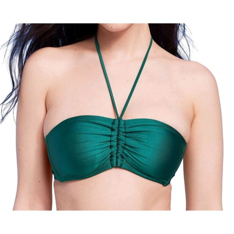 Other Shade & Shore - Women's Shirred Front Halter Bandeau Bikini Size ONE SIZE - 1 Thumbnail