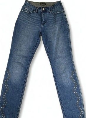 Lee Lee Studded Distressed Skinny Jeans Slim Fit Cotton Denim Size 26" / US 2 / IT 38 - 1 Thumbnail