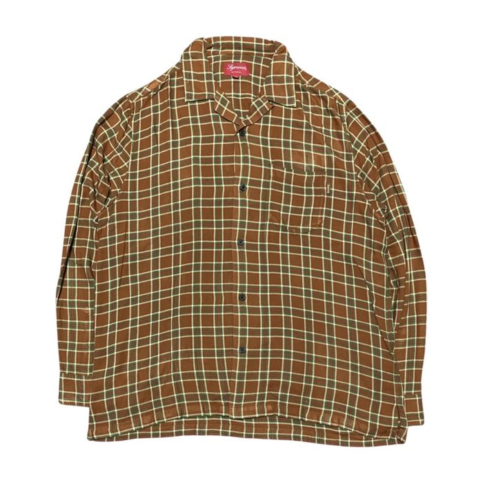 Supreme Supreme Plaid Rayon Shirt Brown | Grailed