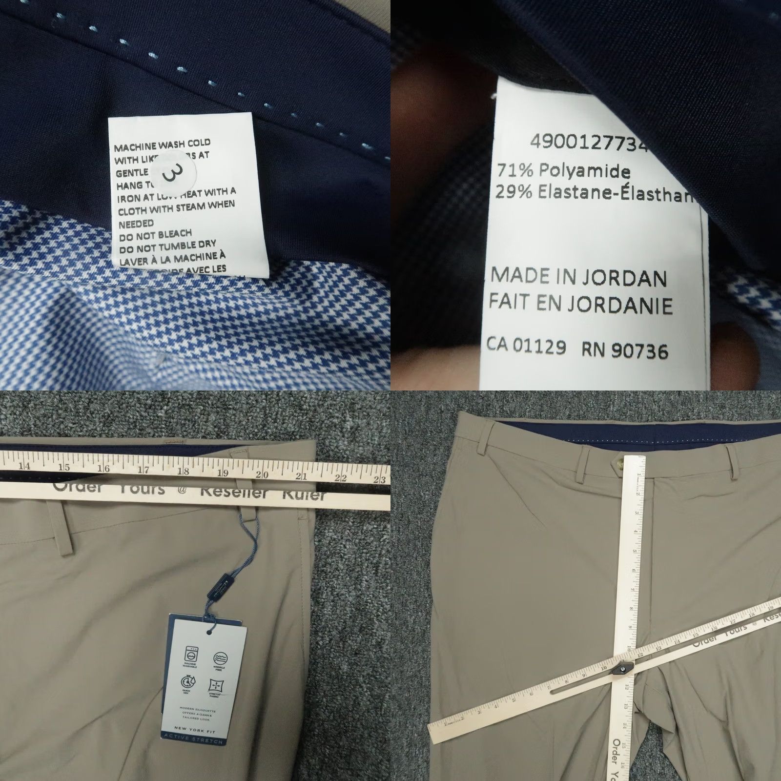 Hart Schaffner Marx Hart Schaffner Marx Pants Mens 42R Khaki Tan New York Fit Active Stretch Unhemmed Slant Pocket Dress Pants 42 Regular Beige Pattern Solid Vintage No Size US 42 / EU 58 - 8 Thumbnail