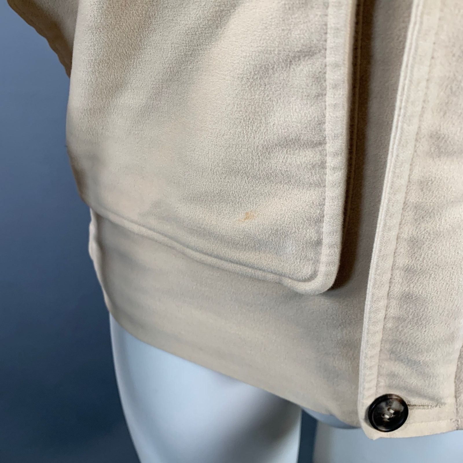 A.P.C. A.P.C Beige Cotton Moleskin Blouson Hidden Placket Jacket Size US S / EU 44-46 / 1 - 5 Thumbnail
