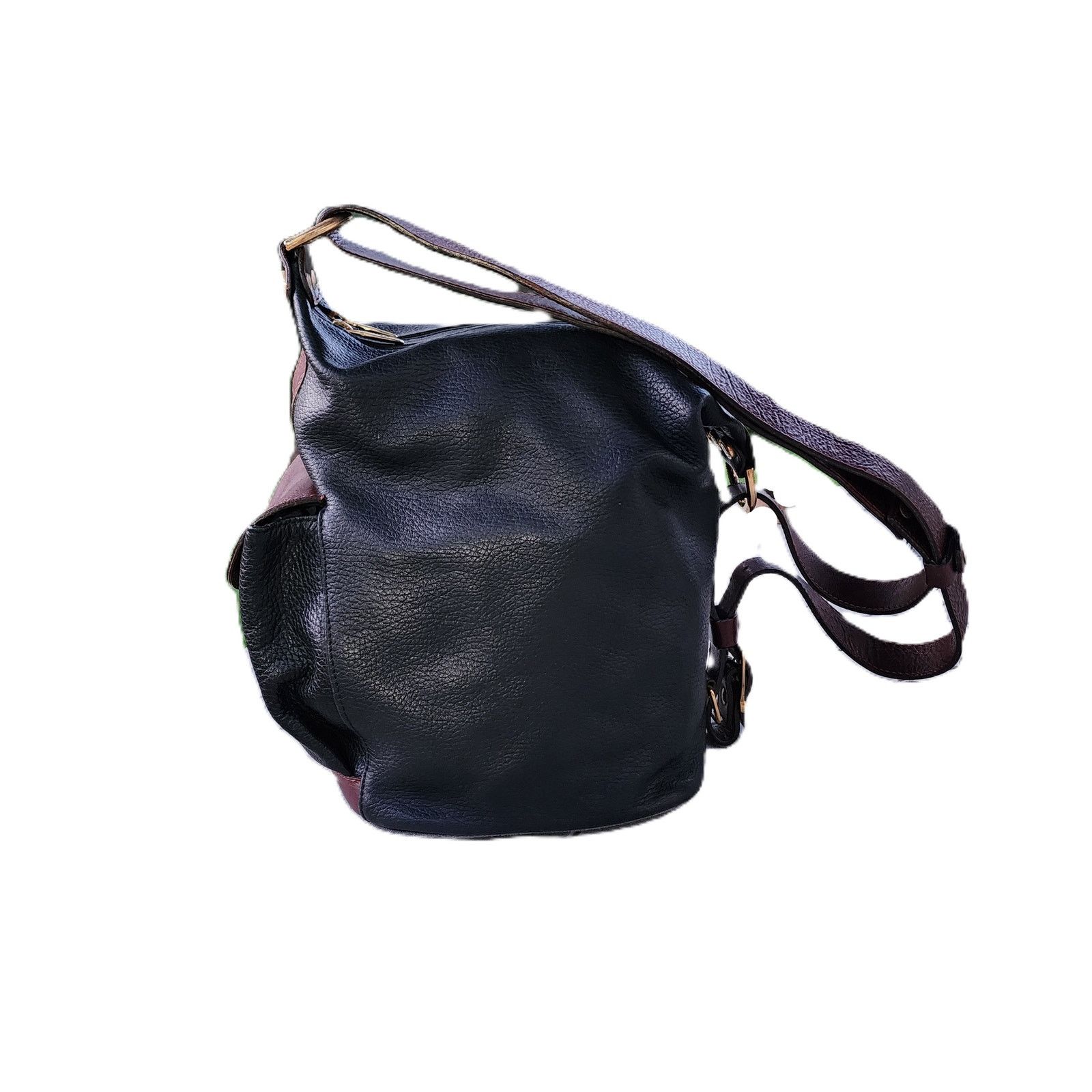 Designer Valentina Distressed Leather Convertible Bucket Sling Bag Size ONE SIZE - 2 Thumbnail