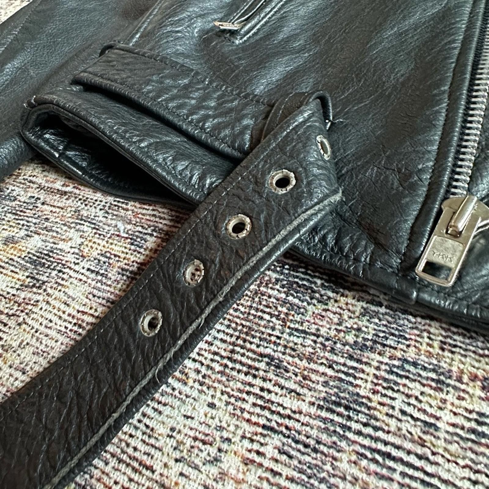 Other Vintage Leather Moto Biker Jacket Size US XXL / EU 58 / 5 - 2 Thumbnail